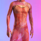 Electric Slide Pink Mesh Male Shrug Dress