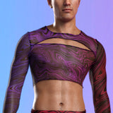 Interference Mesh Male Cutout Top