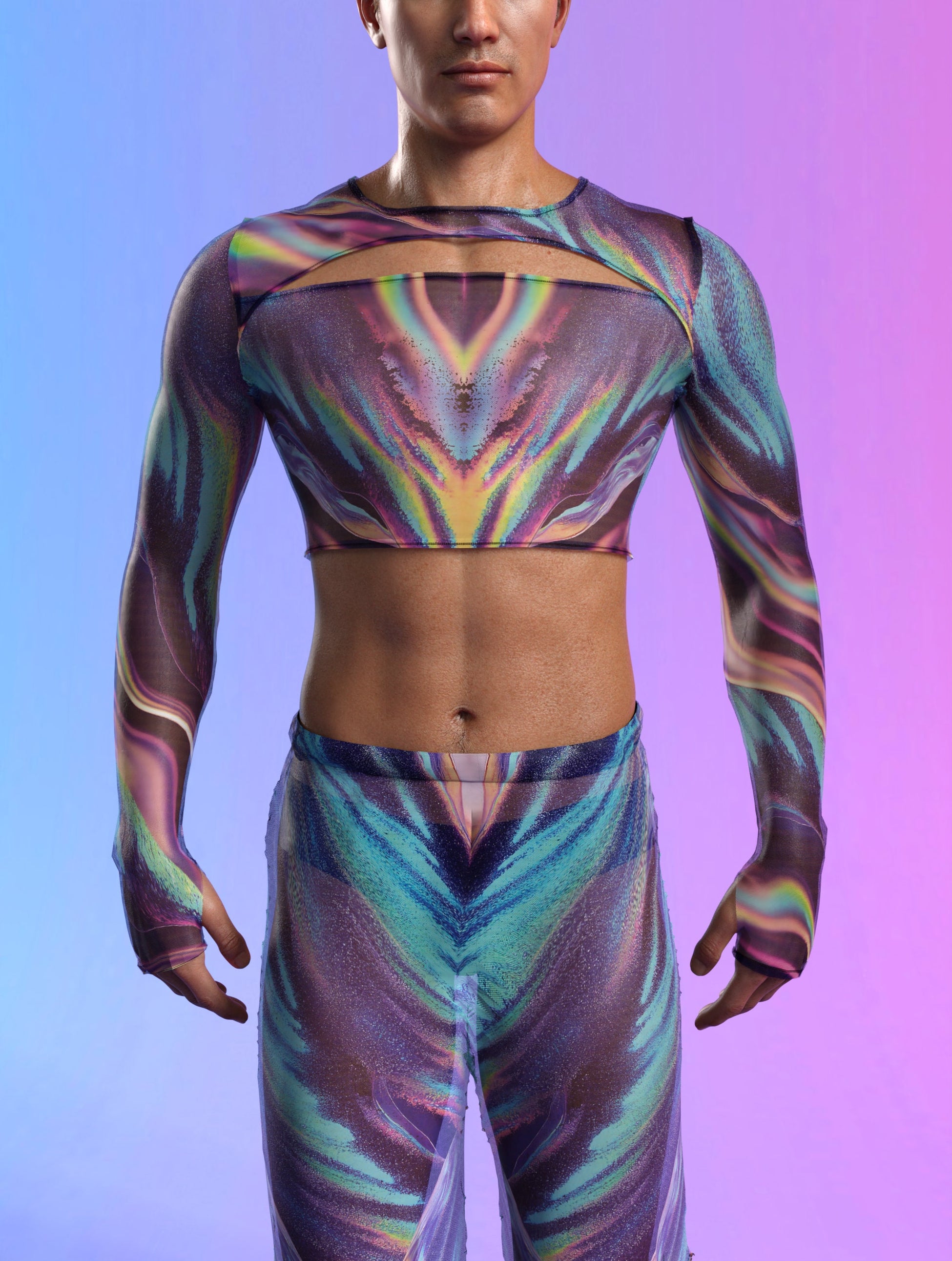 Wavelenght Mesh Male Cutout Top 1