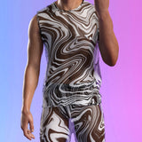 White Noise Mesh Male Tank Set