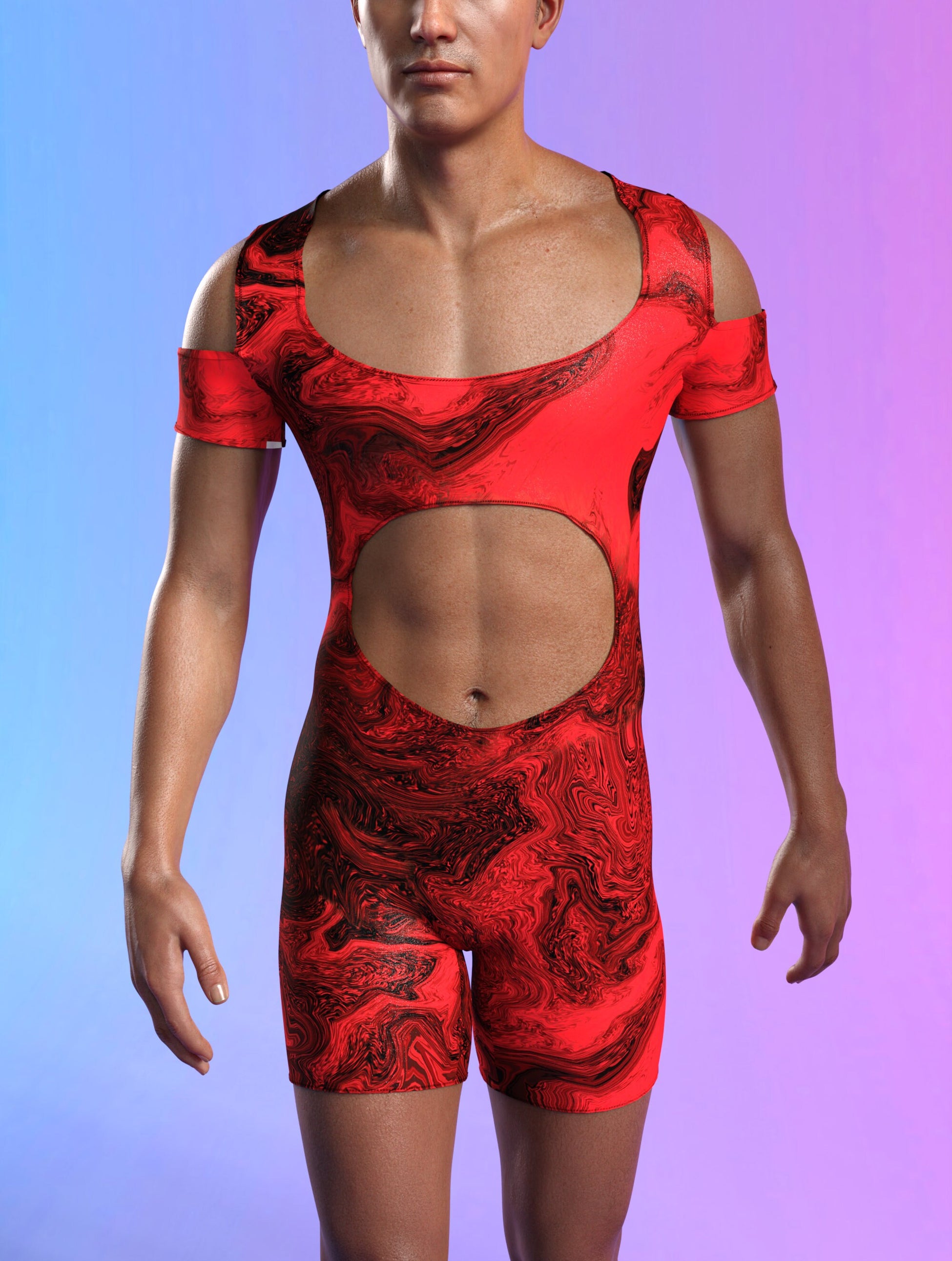 Deep Signal Male Cutout Romper 1