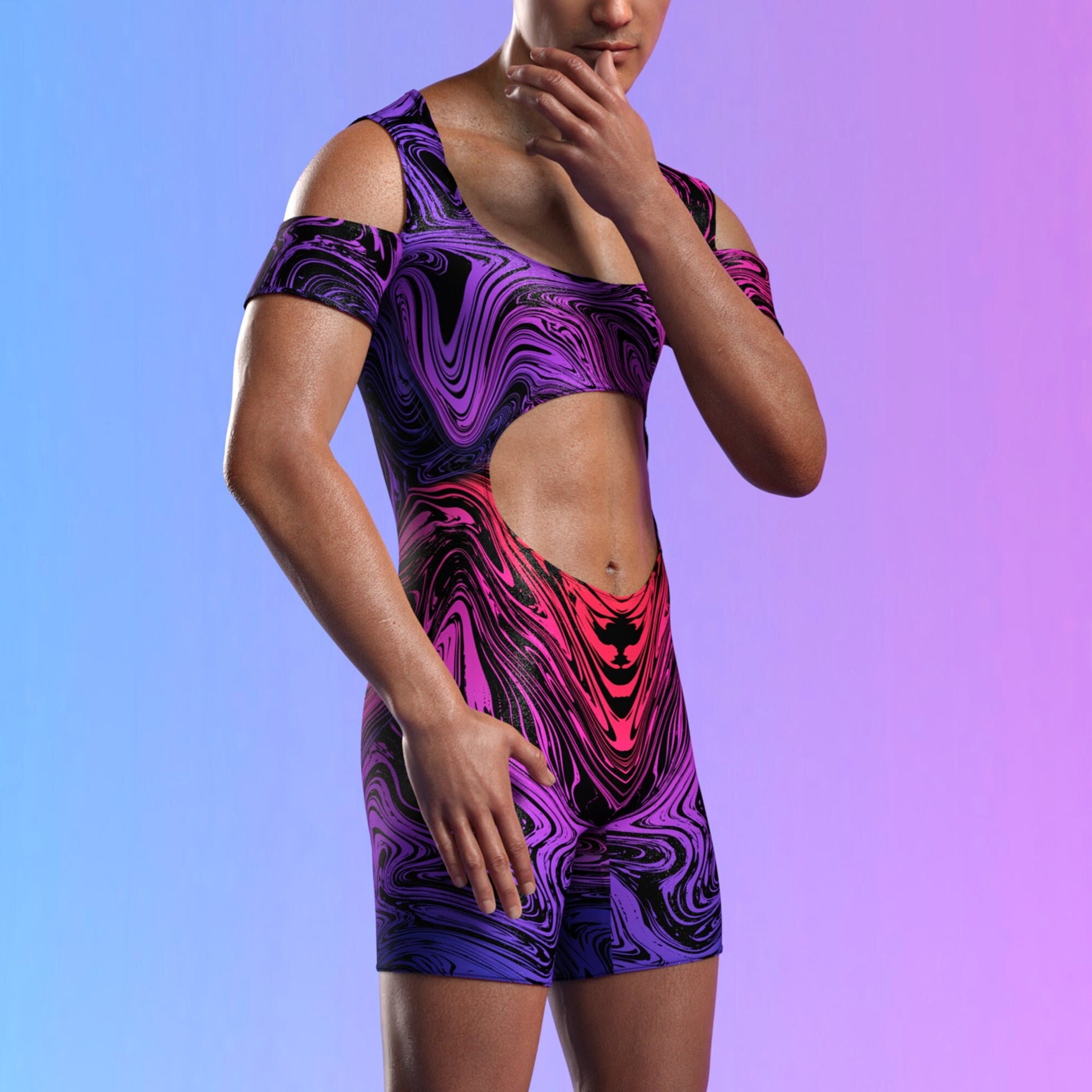 Interference Male Cutout Romper 2
