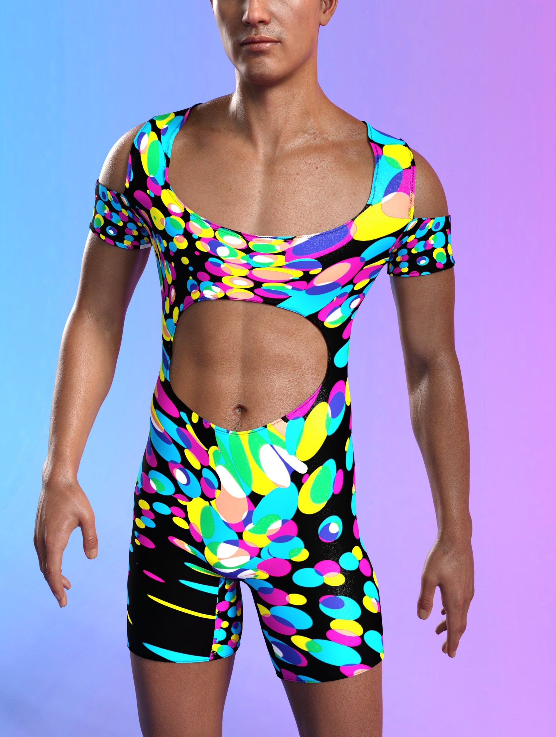 Lucid Sphere Male Cutout Romper 1
