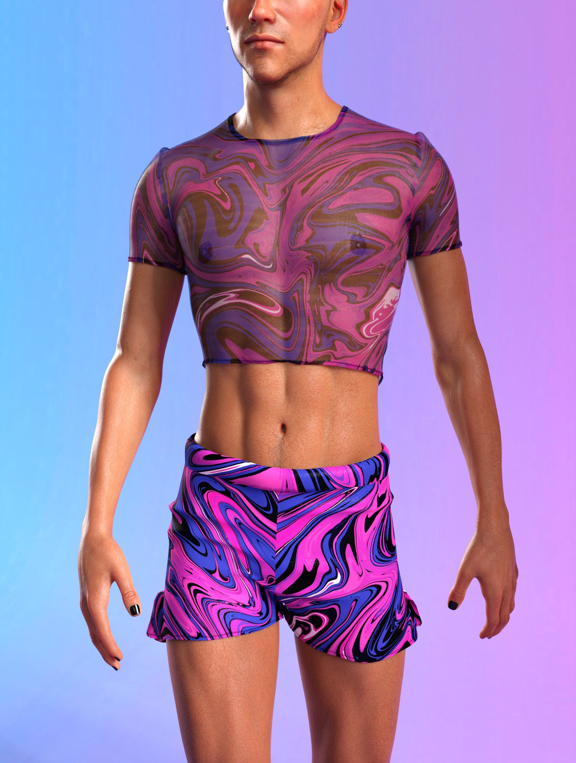 Energy Flux Male Mesh Crop Top 1