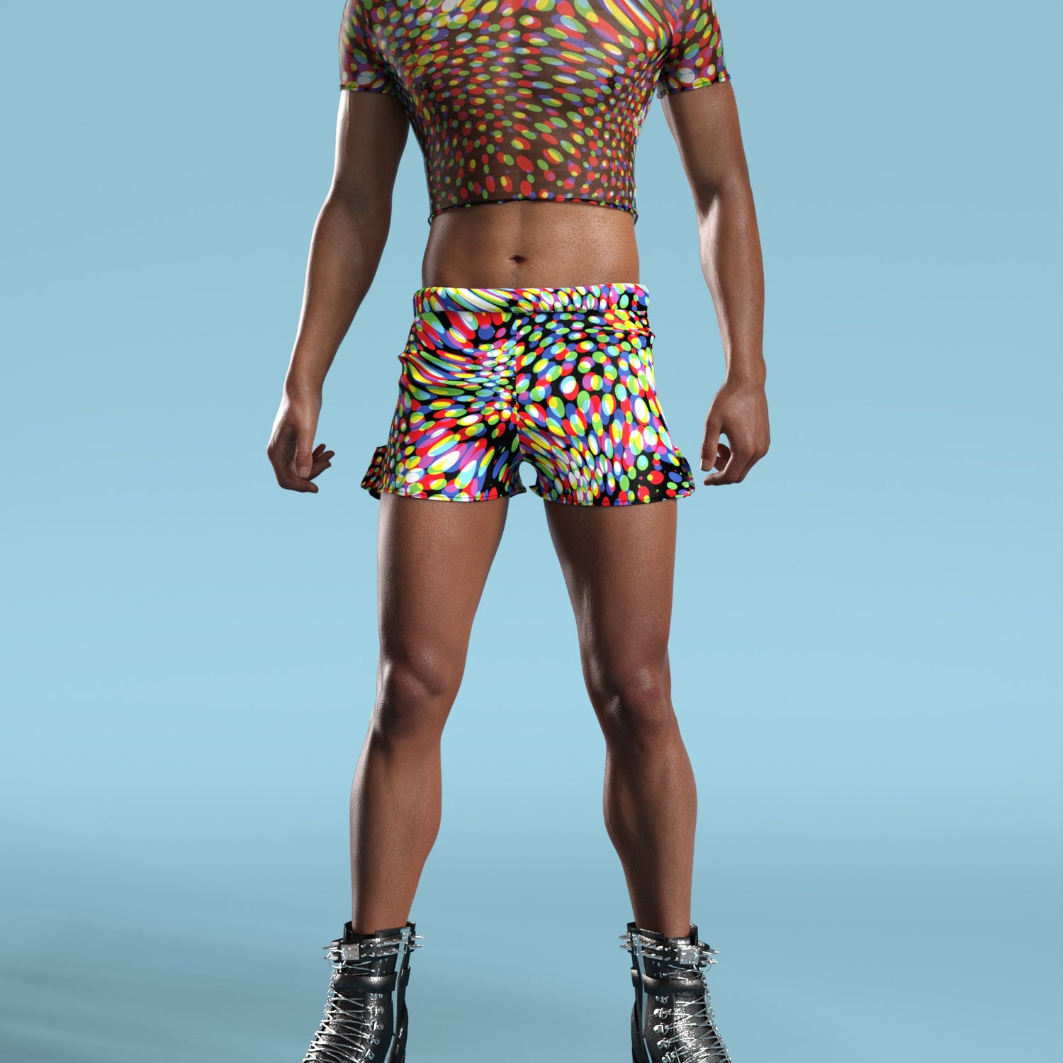 Seeing Double Male Mesh Crop Top Mesh