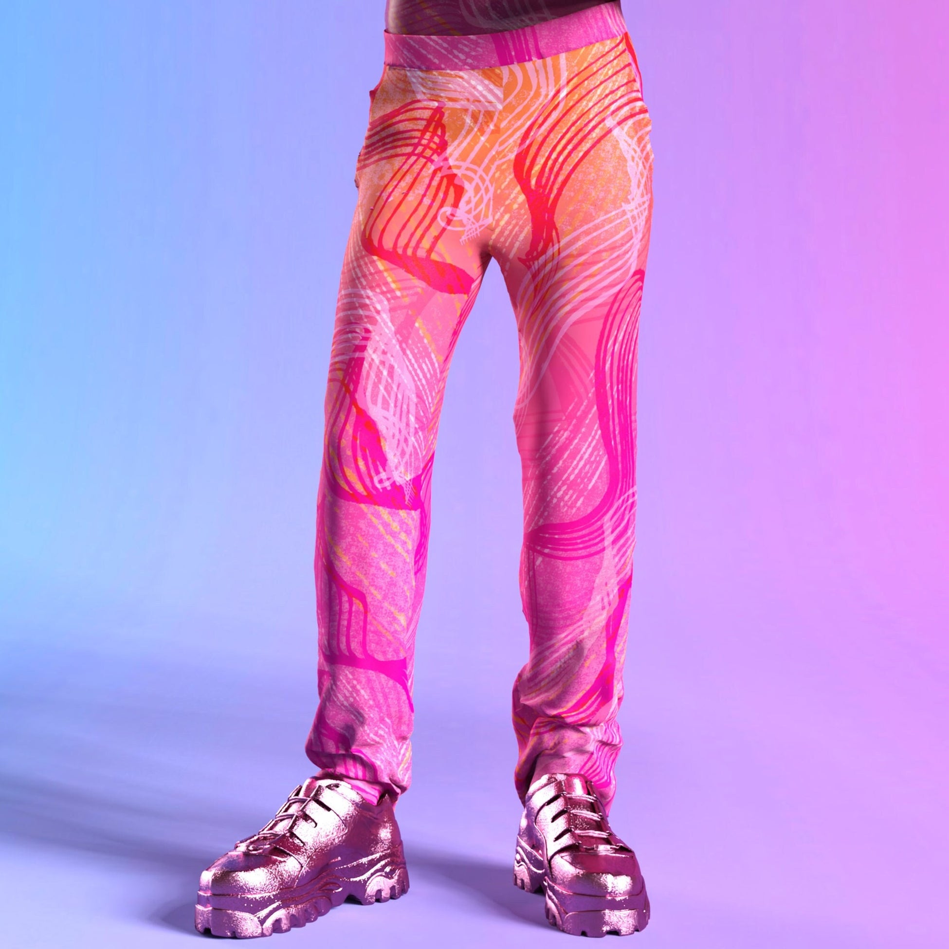 Electric Slide Pink Male Regular Pants 2