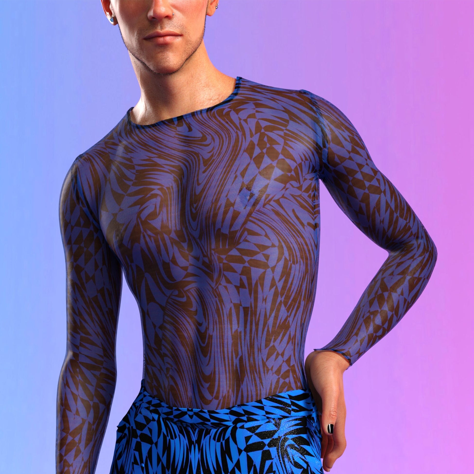 Refracted Mesh Male Top 2