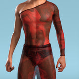 Deep Signal Mesh Male Split Pants