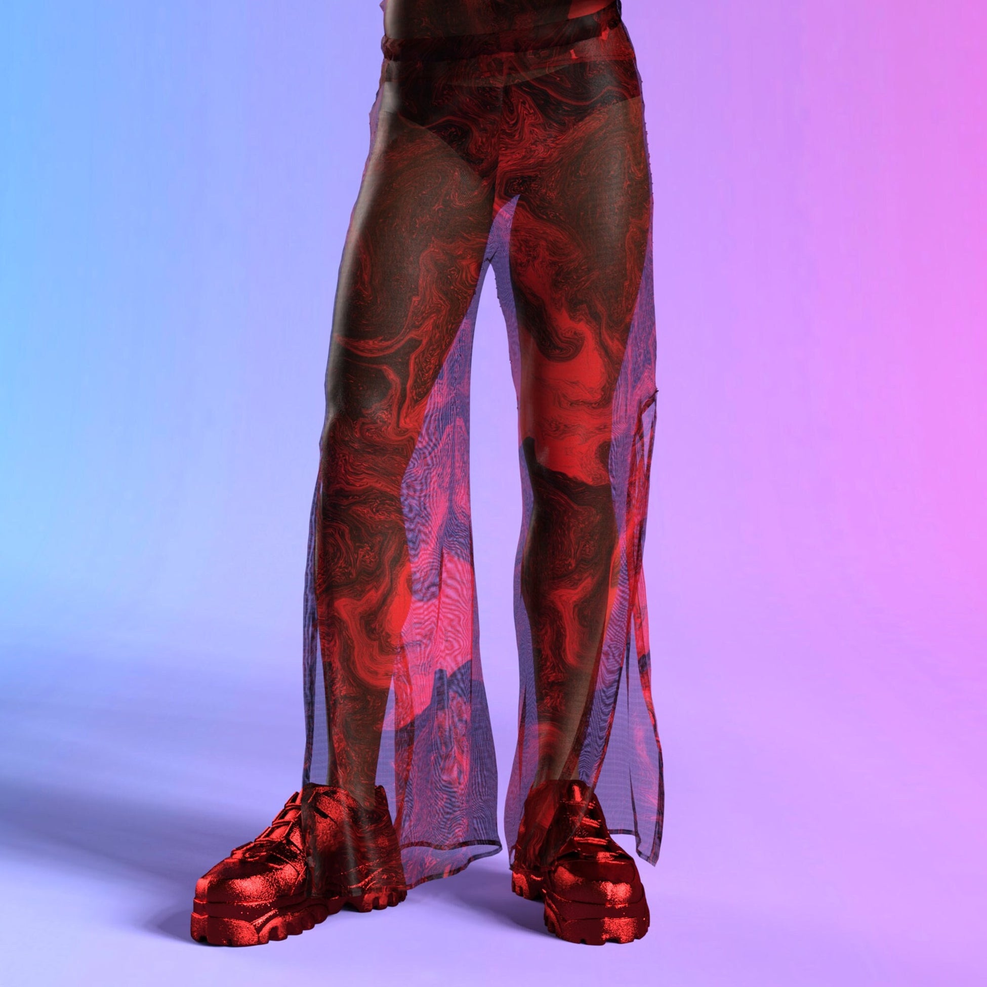 Deep Signal Mesh Male Split Pants 2