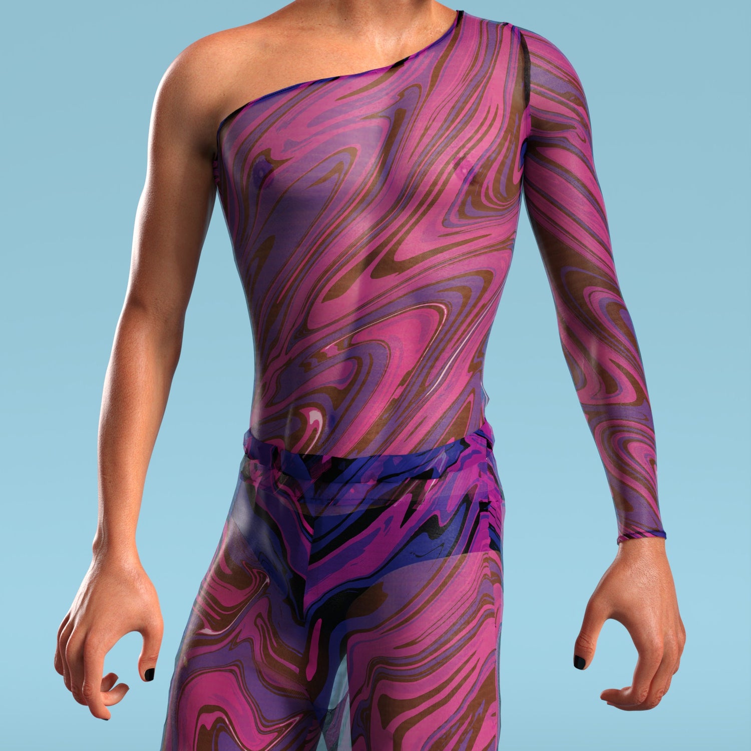 Energy Flux Mesh Male Asymmetrical Top 6