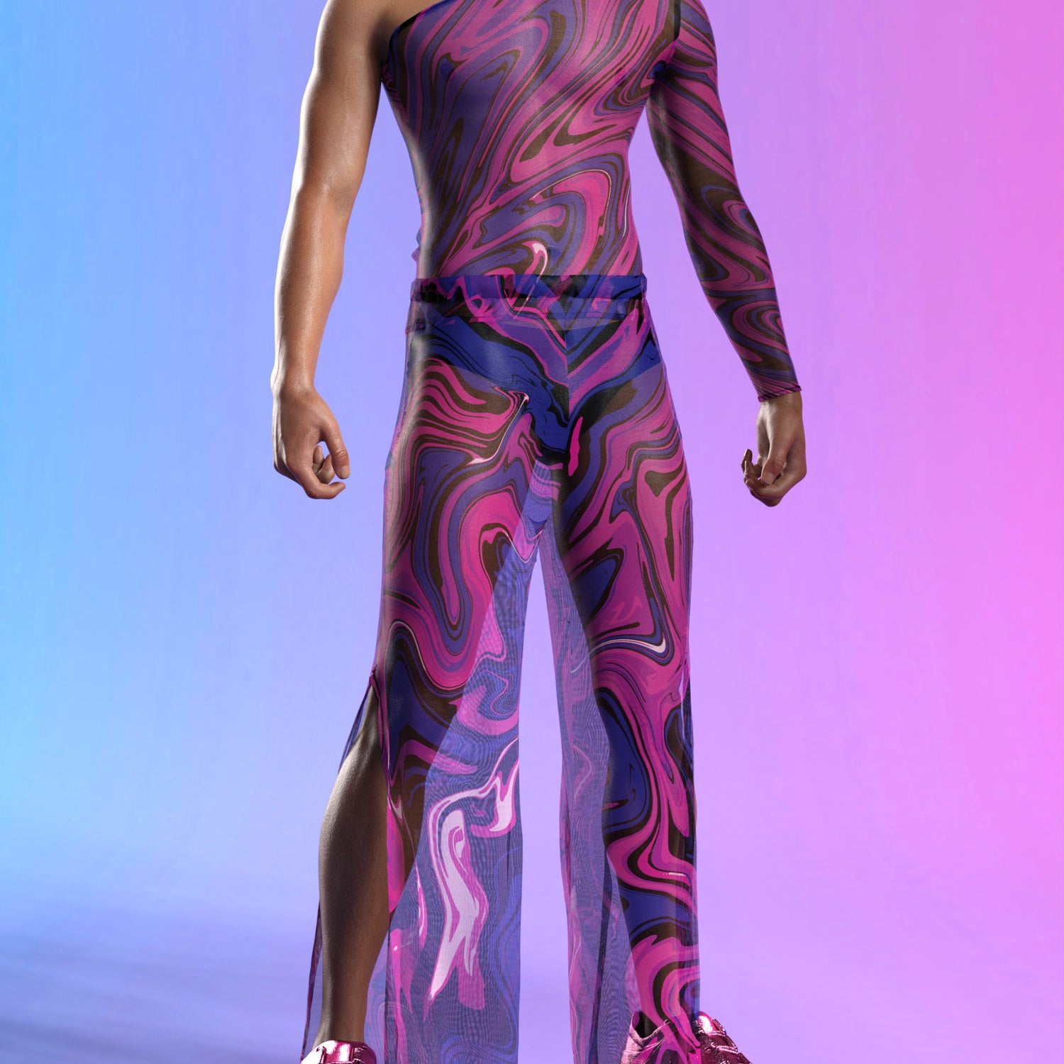 Energy Flux Mesh Male Asymmetrical Top 3