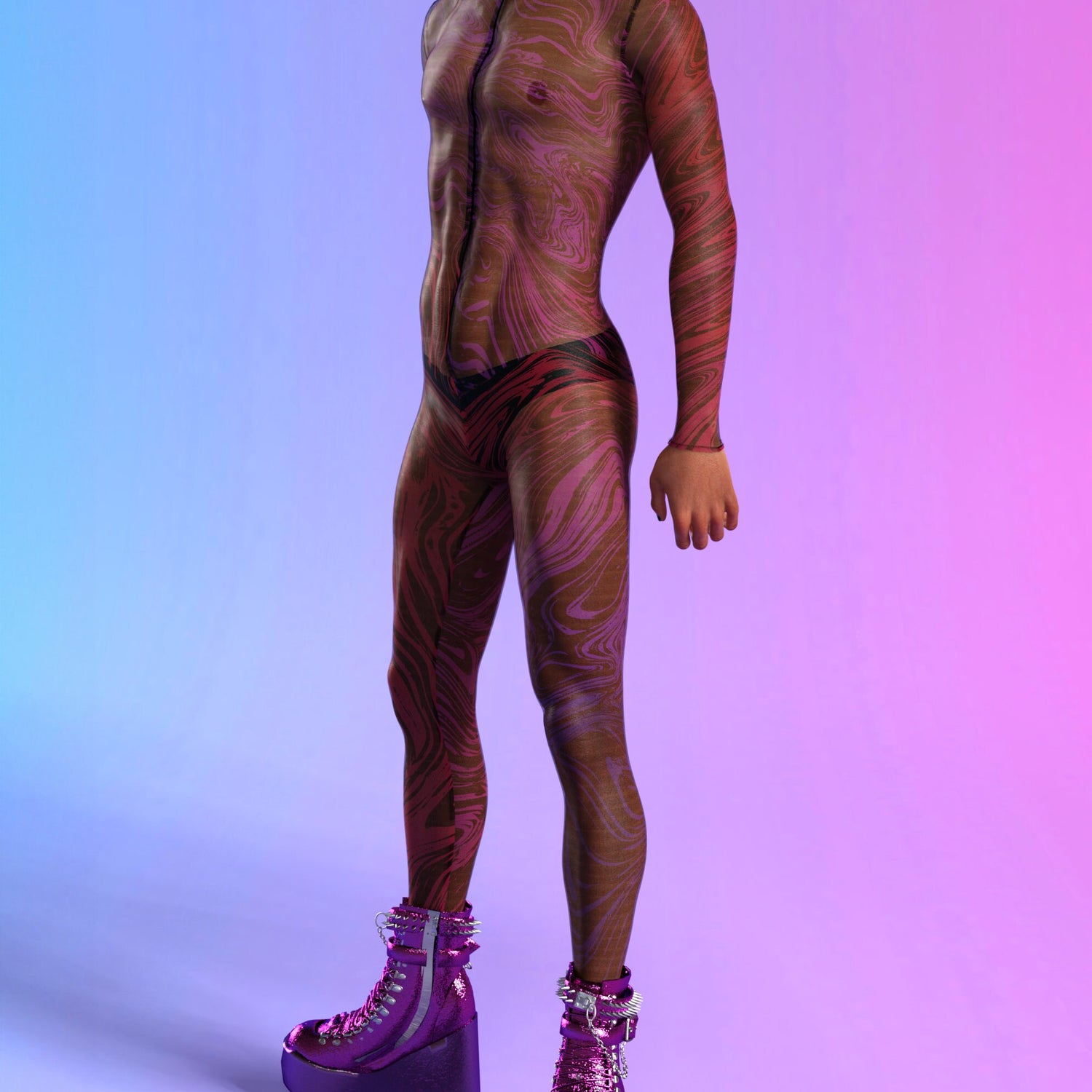 Interference Mesh Male Costume 3