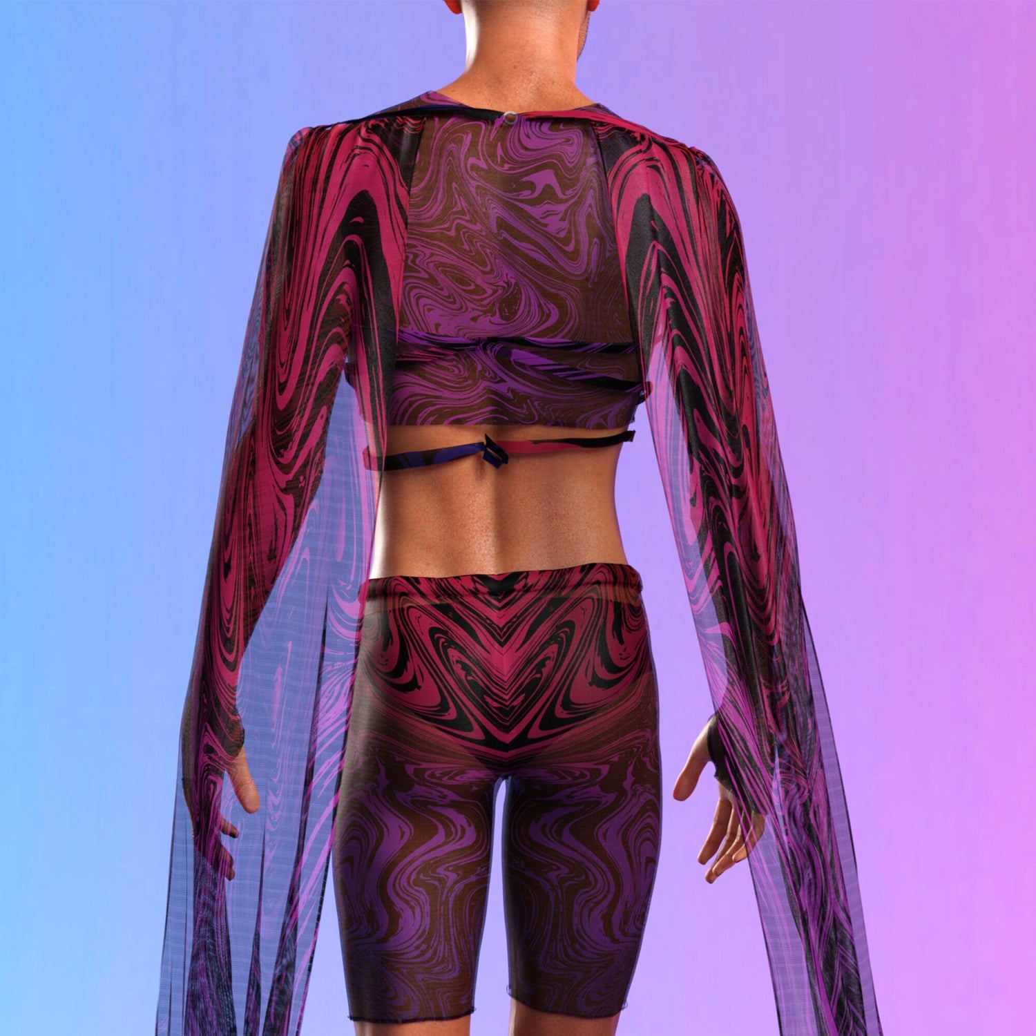 Interference Male Mesh Wings Purple
