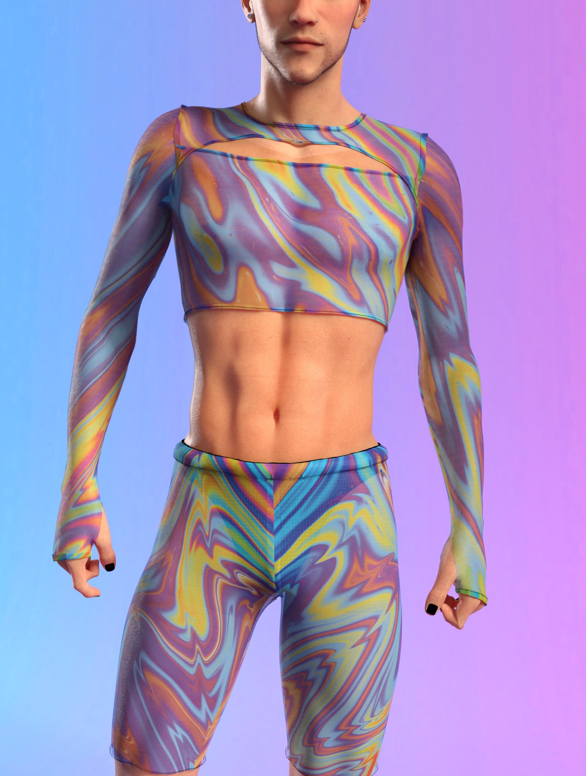 Soundscape Mesh Male Biker Shorts 1