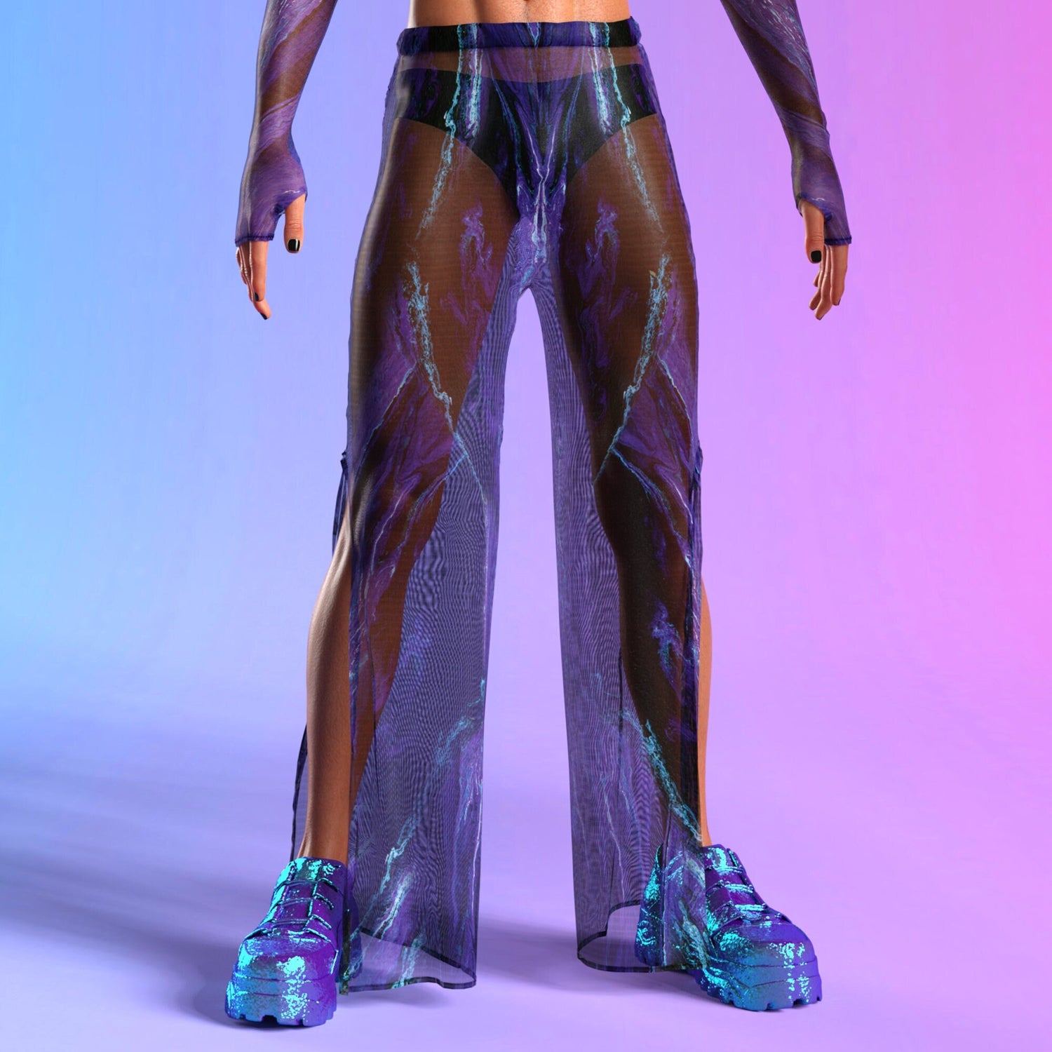Infrasound Mesh Male Split Pants Blue