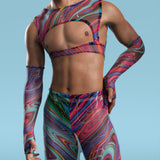 Vivid Vortex Mesh Male Split Pants