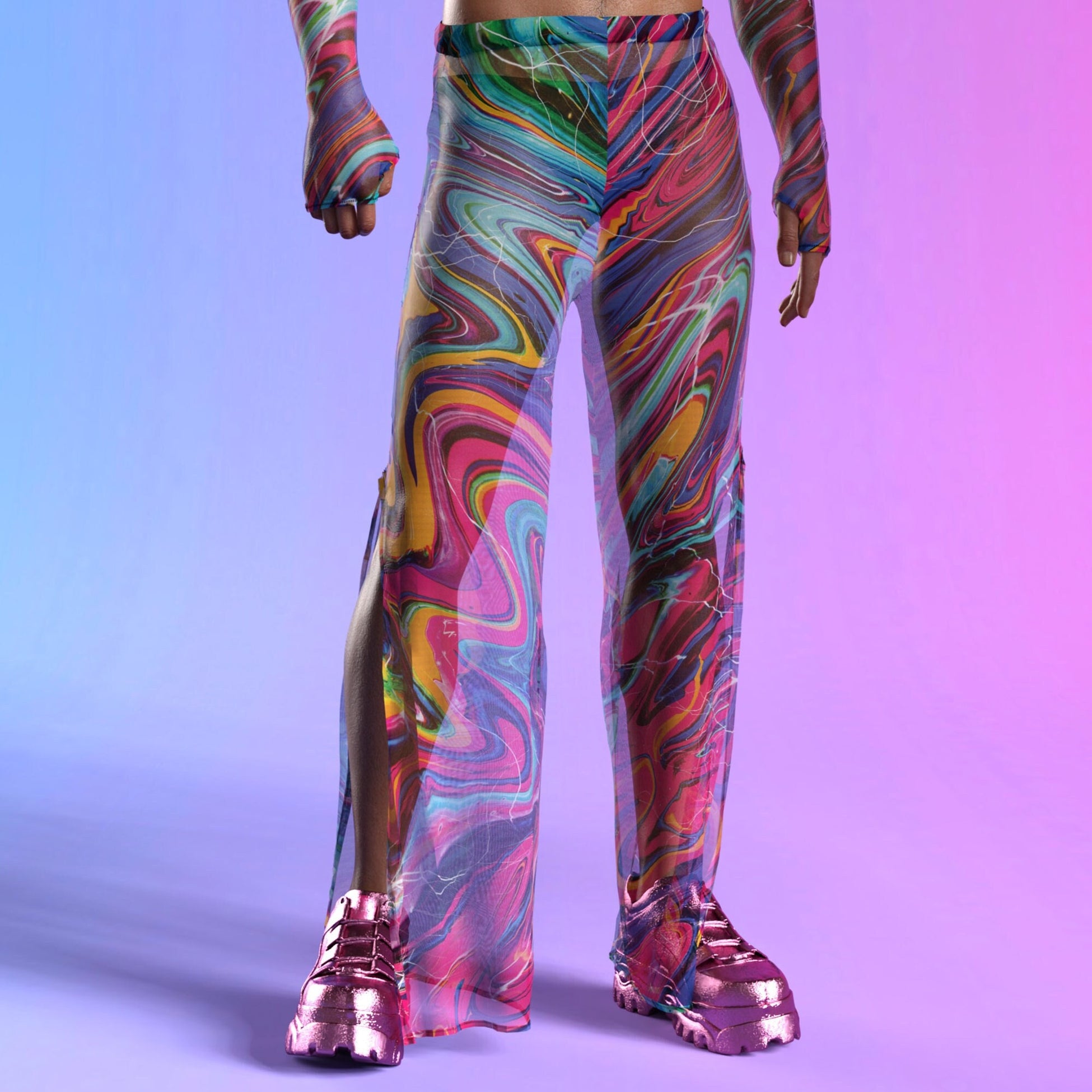 Vivid Vortex Mesh Male Pants 2