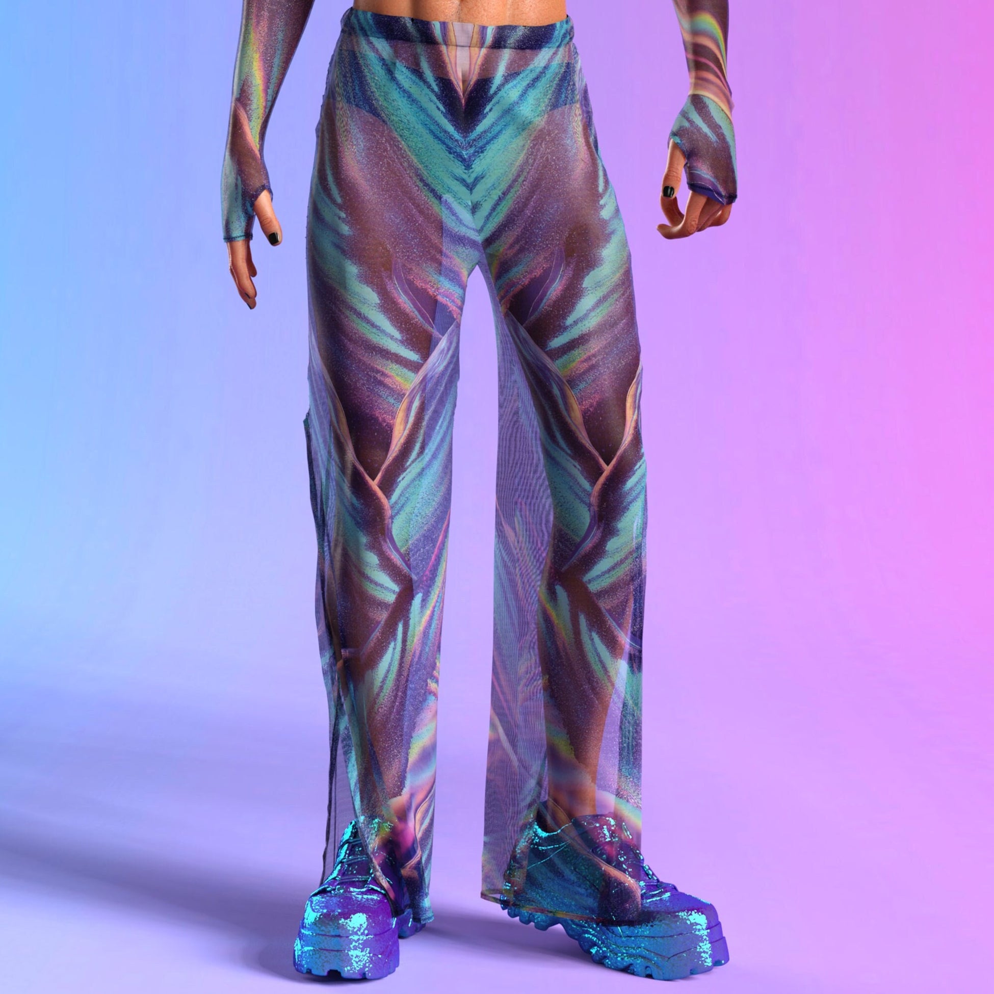 Wavelenght Mesh Male Split Pants 2