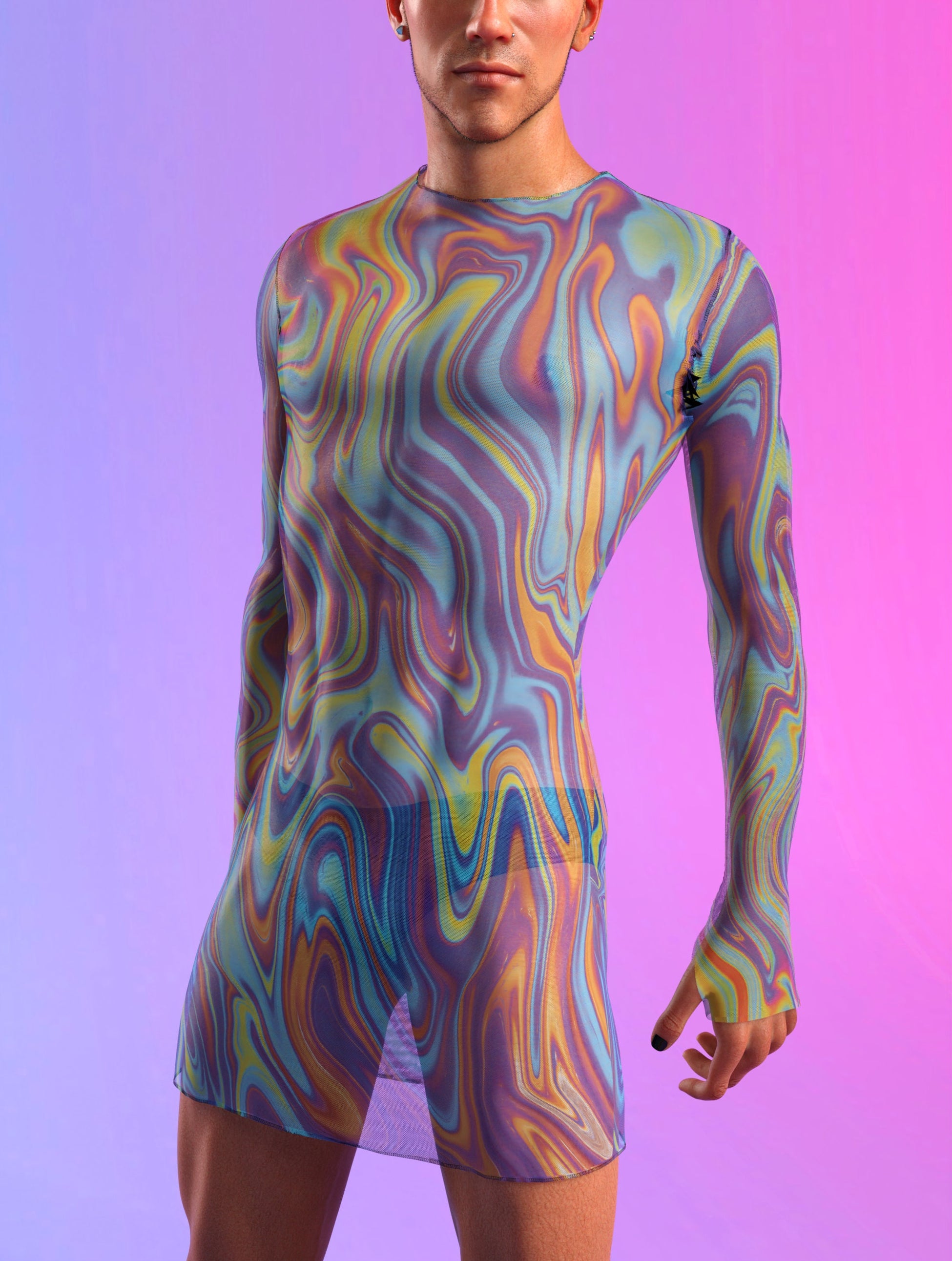 Soundscape Mesh Male Short Dress 1