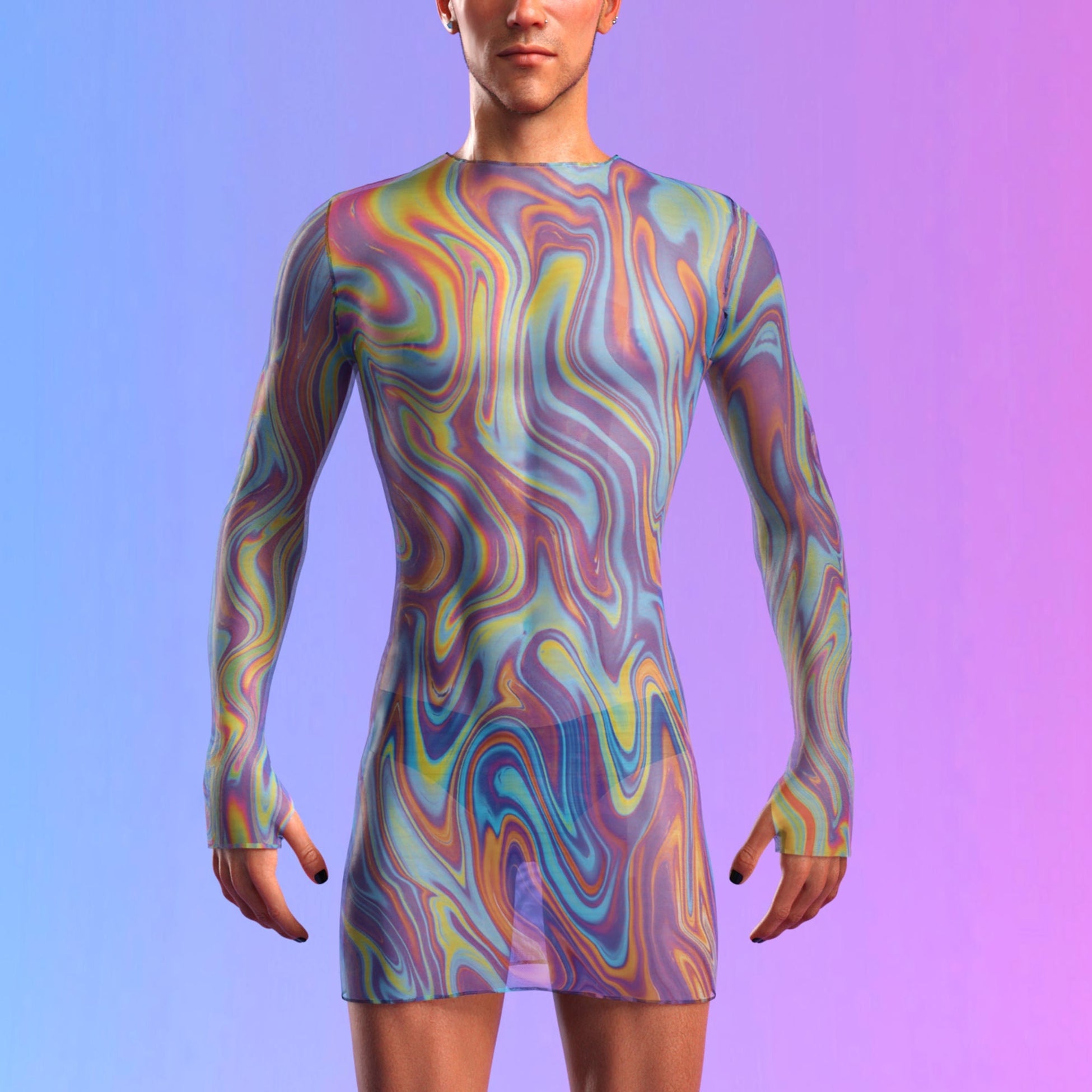 Soundscape Mesh Male Short Dress 2