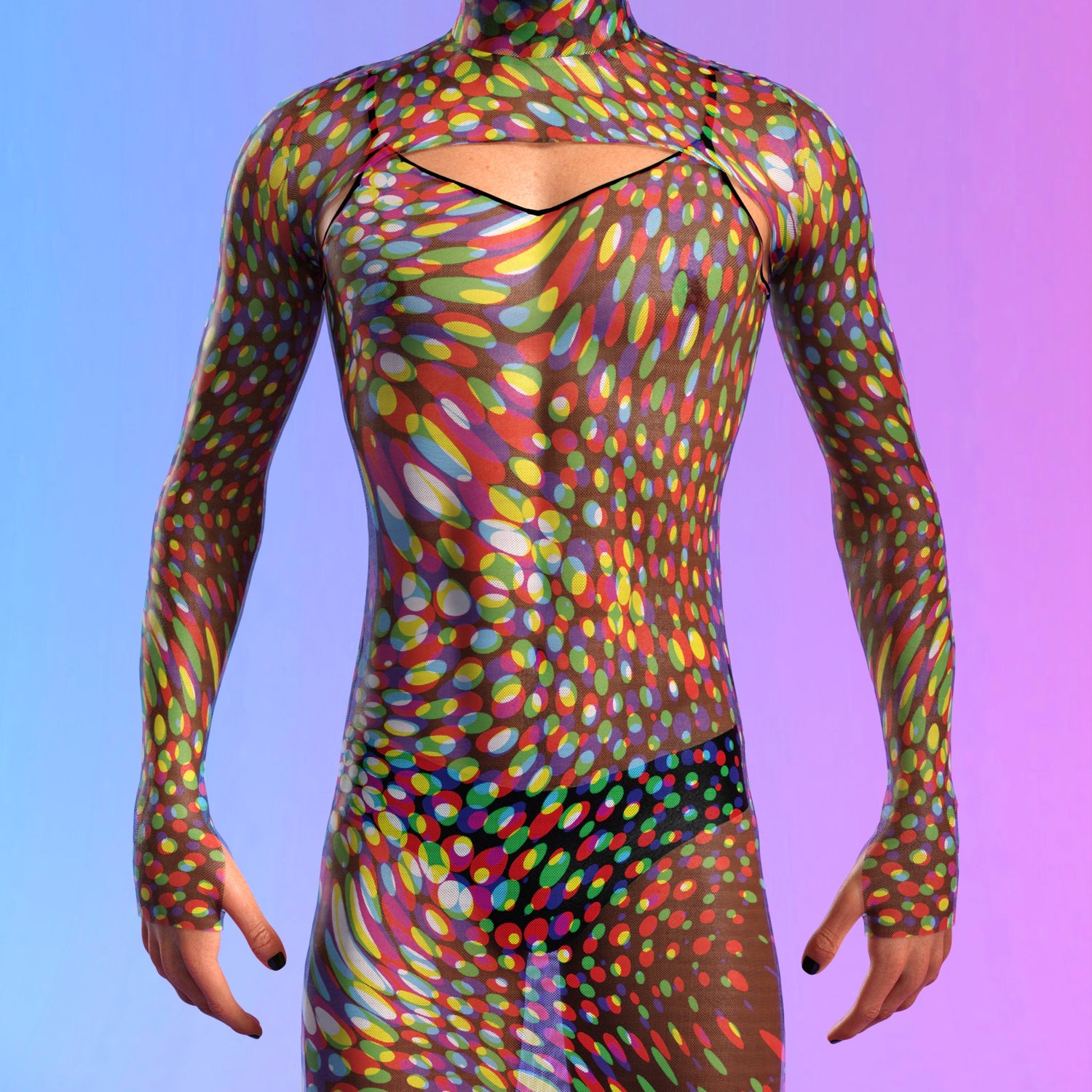 Seeing Double Mesh Male Shrug Dress