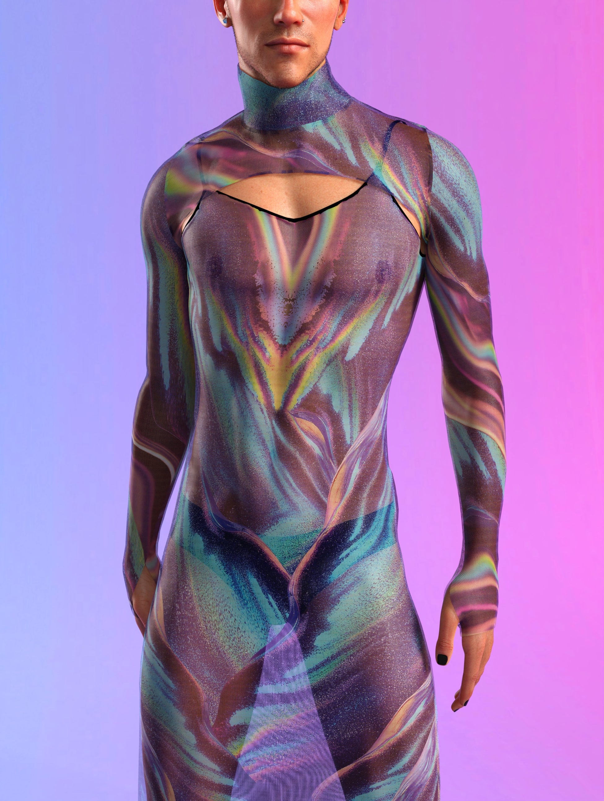 Wavelenght Mesh Male Shrug Dress 1