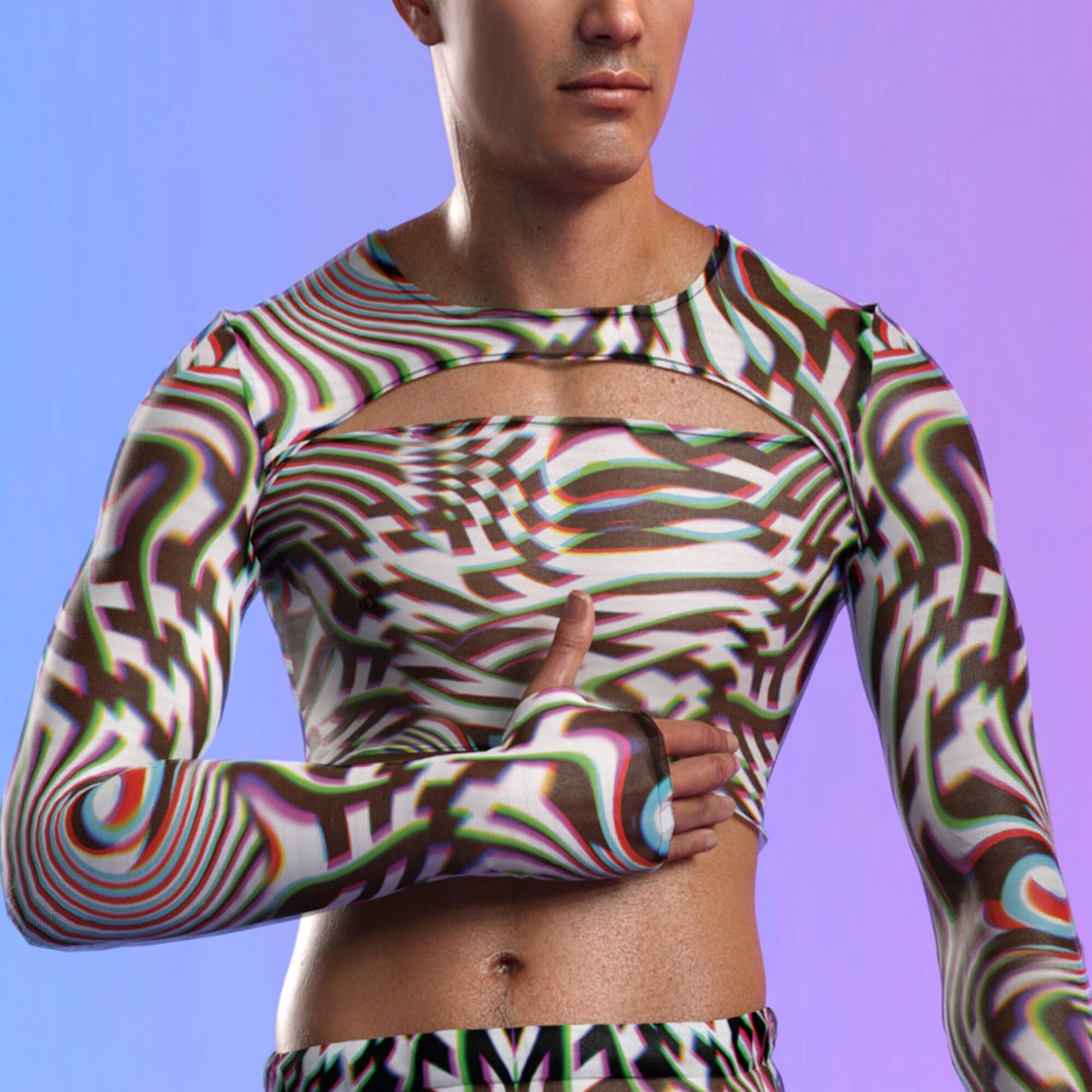 Enhanced Mesh Male Cutout Top 2