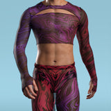 Interference Mesh Male Cutout Top