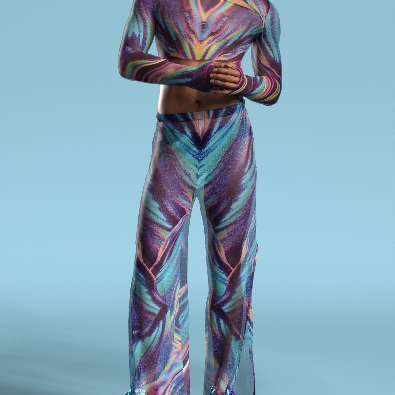 Wavelenght Mesh Male Split Set Mesh