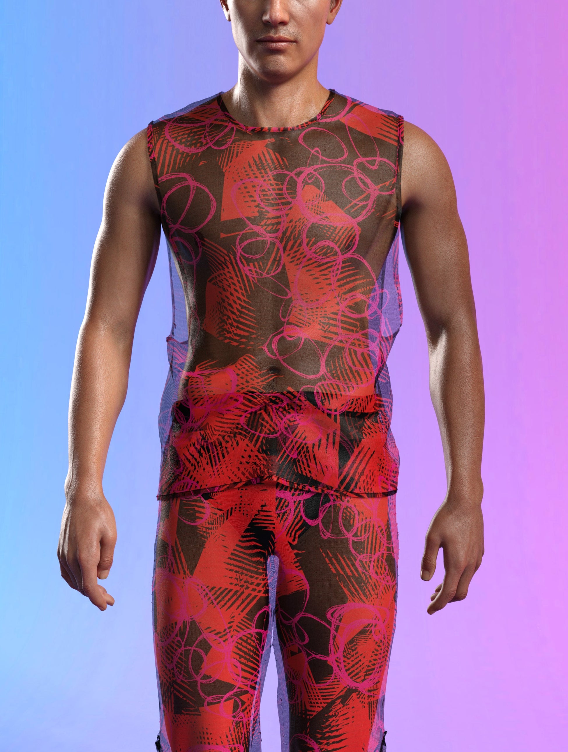 Caprice Mesh Male Split Pants 1