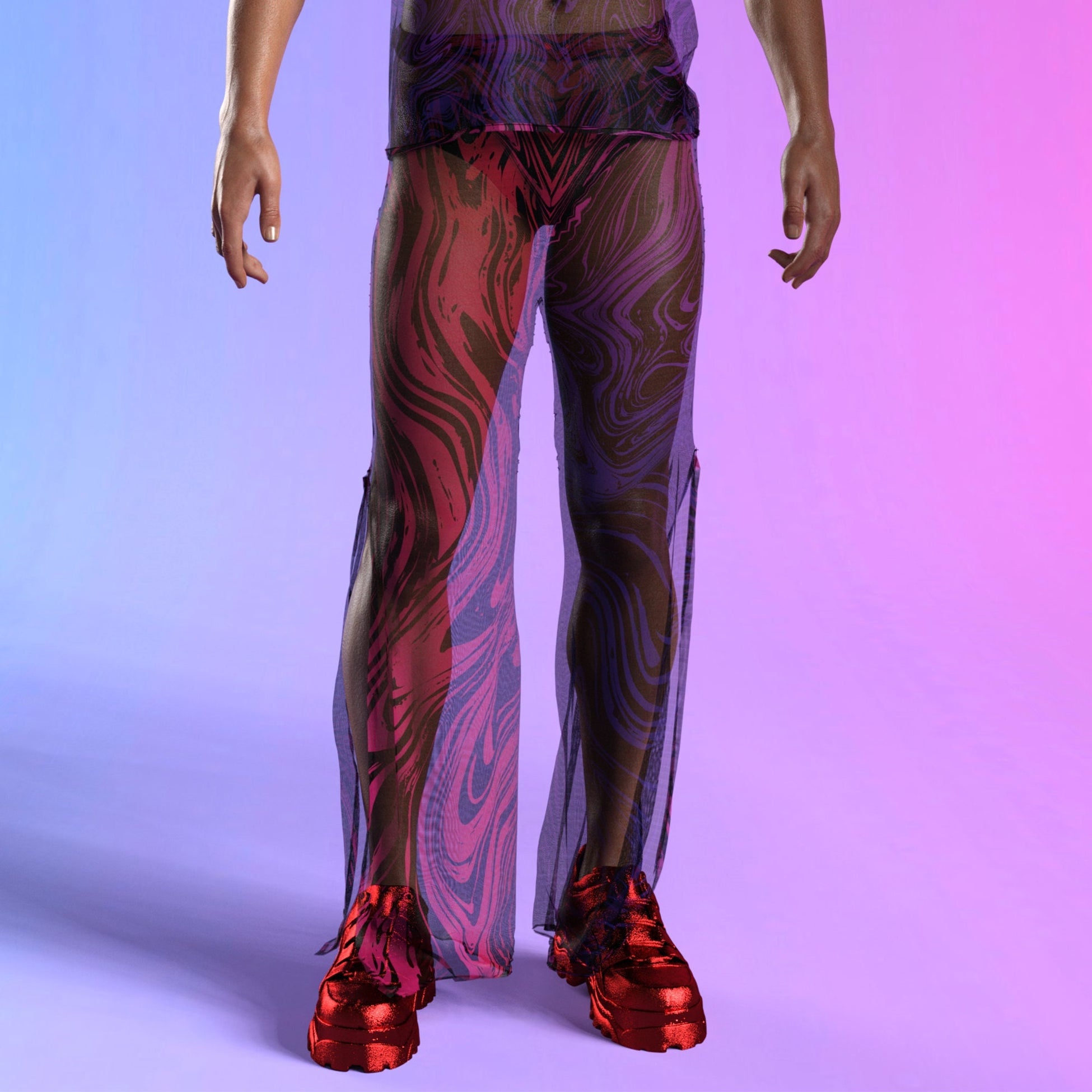 Interference Mesh Male Split Pants 2