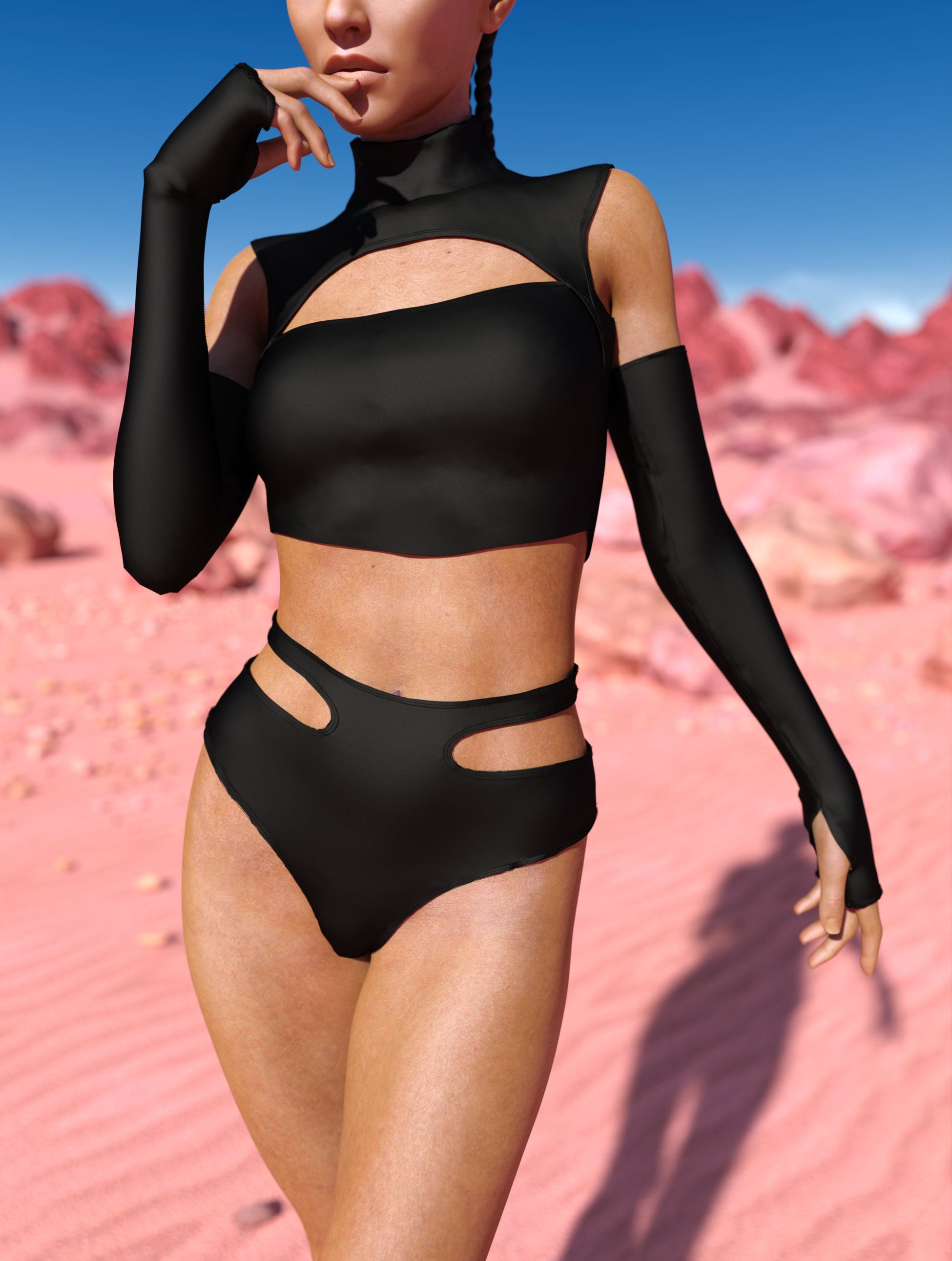 Just Black Cutout Rave Top 1