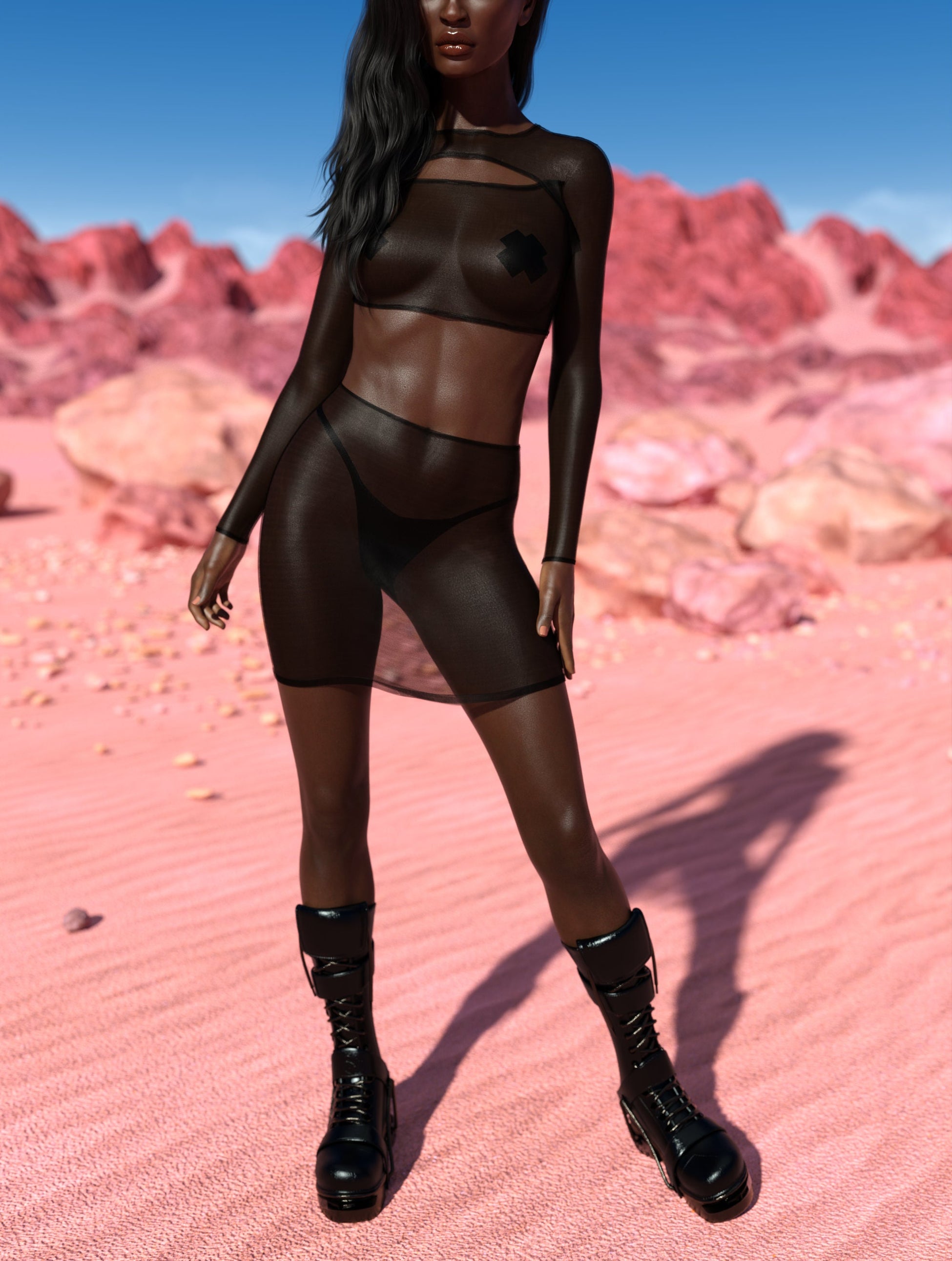 Just Black Mesh Cutout Rave Top 2