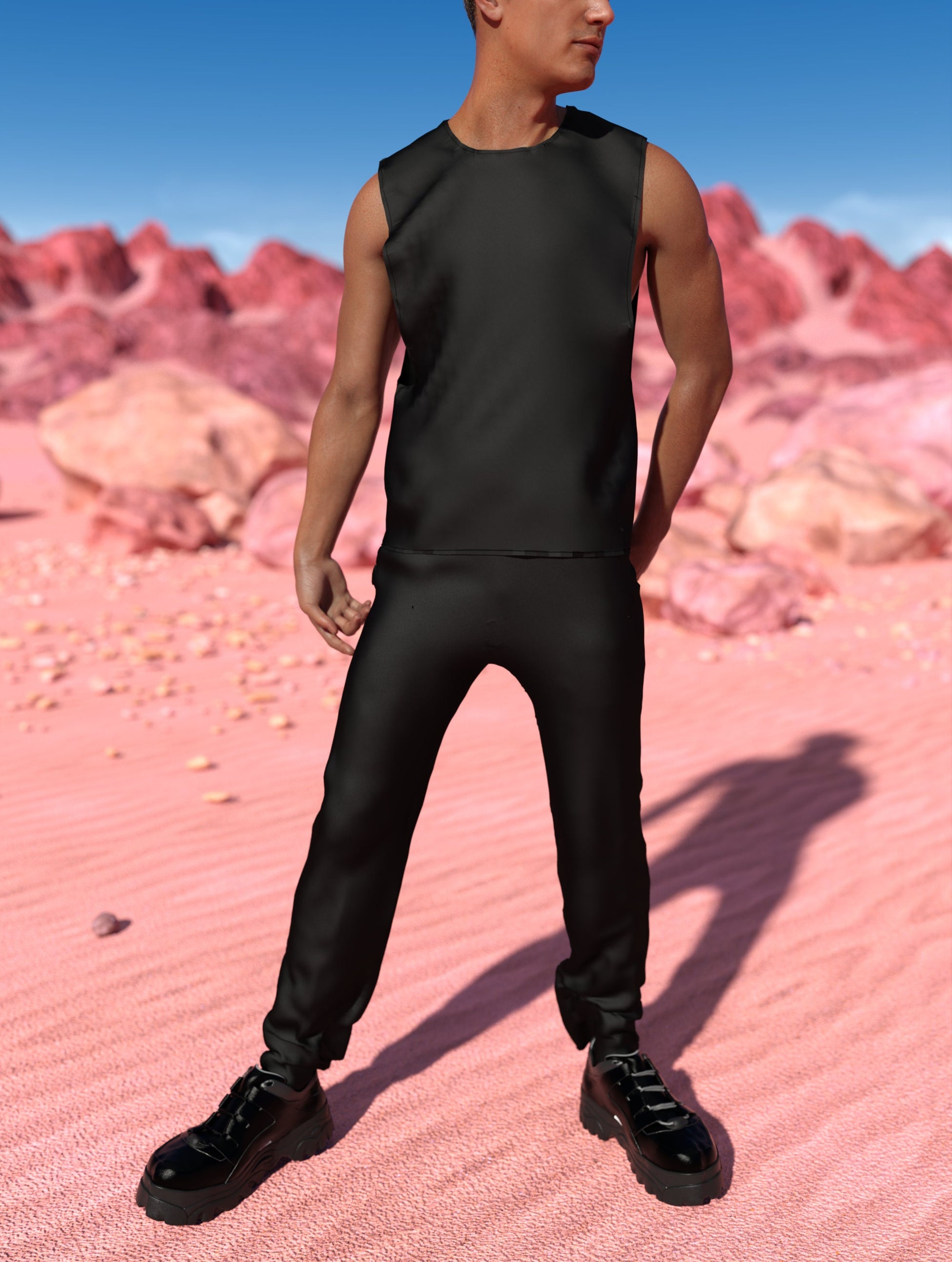 Just Black Male Tank Set 1