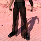 Just Black Mesh Male Split Pants