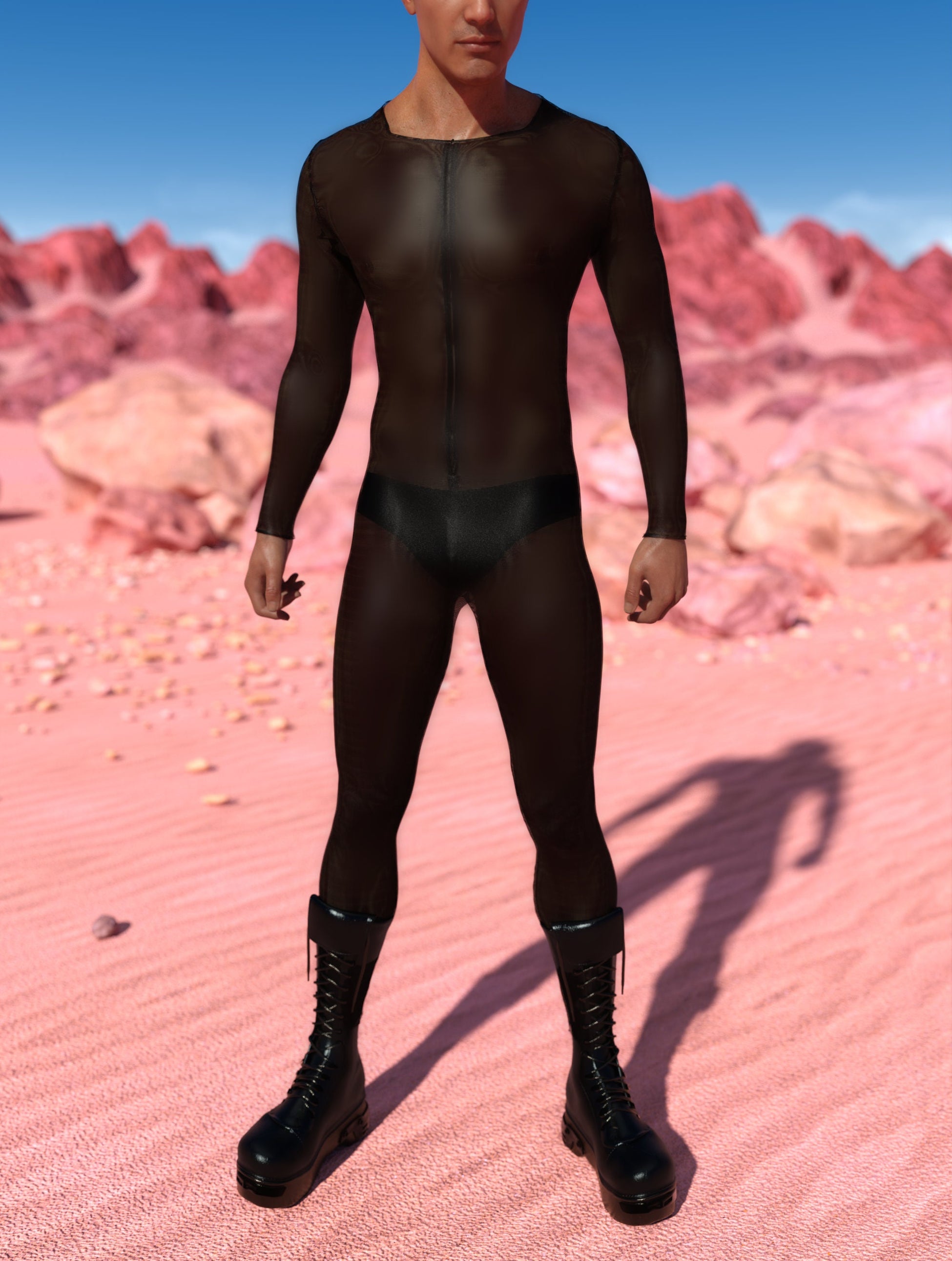 Just Black Mesh Male Costume 2