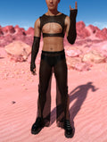 Just Black Mesh Male Harness Top