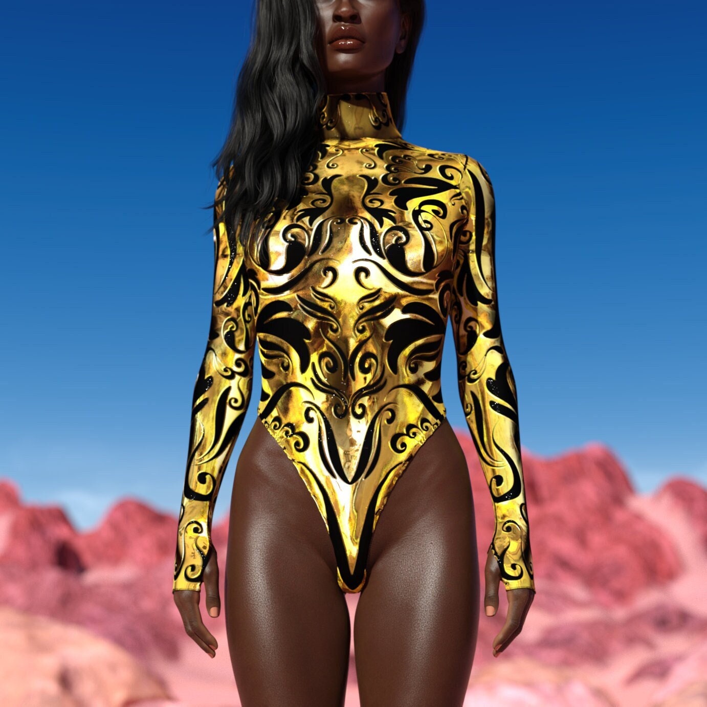 Eos Gold Back Zip Leotard 1