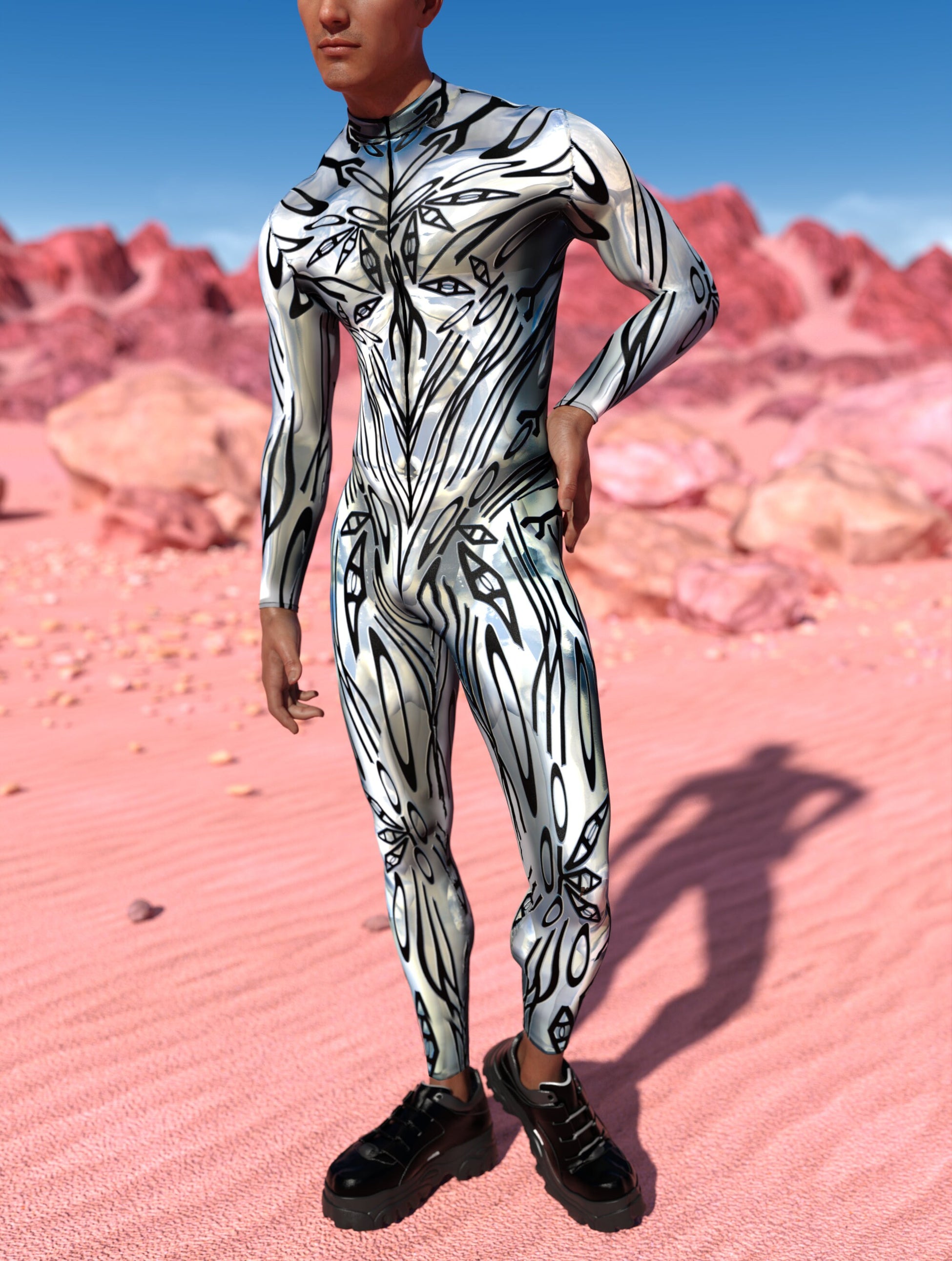 Corrupted Silver Male Costume 2