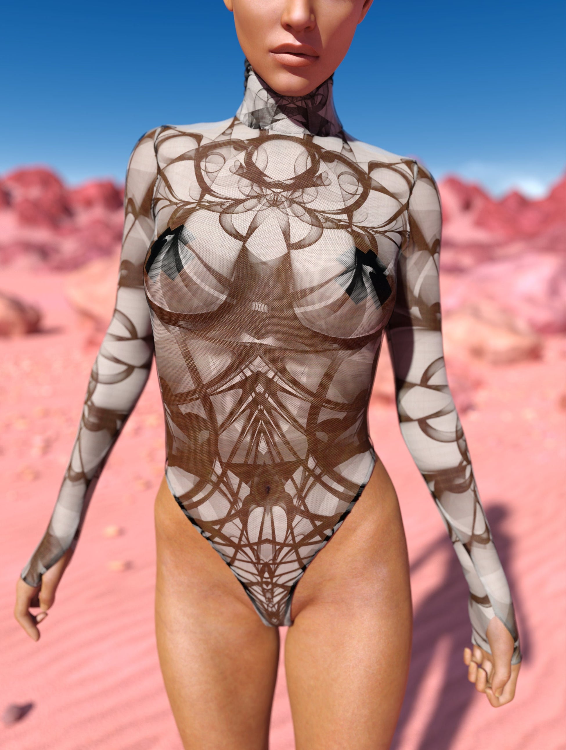 Spectre Mesh Back Zip Leotard 1