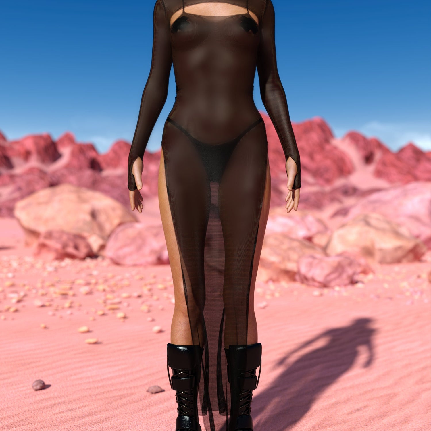 Just Black Mesh Shrug Dress 3