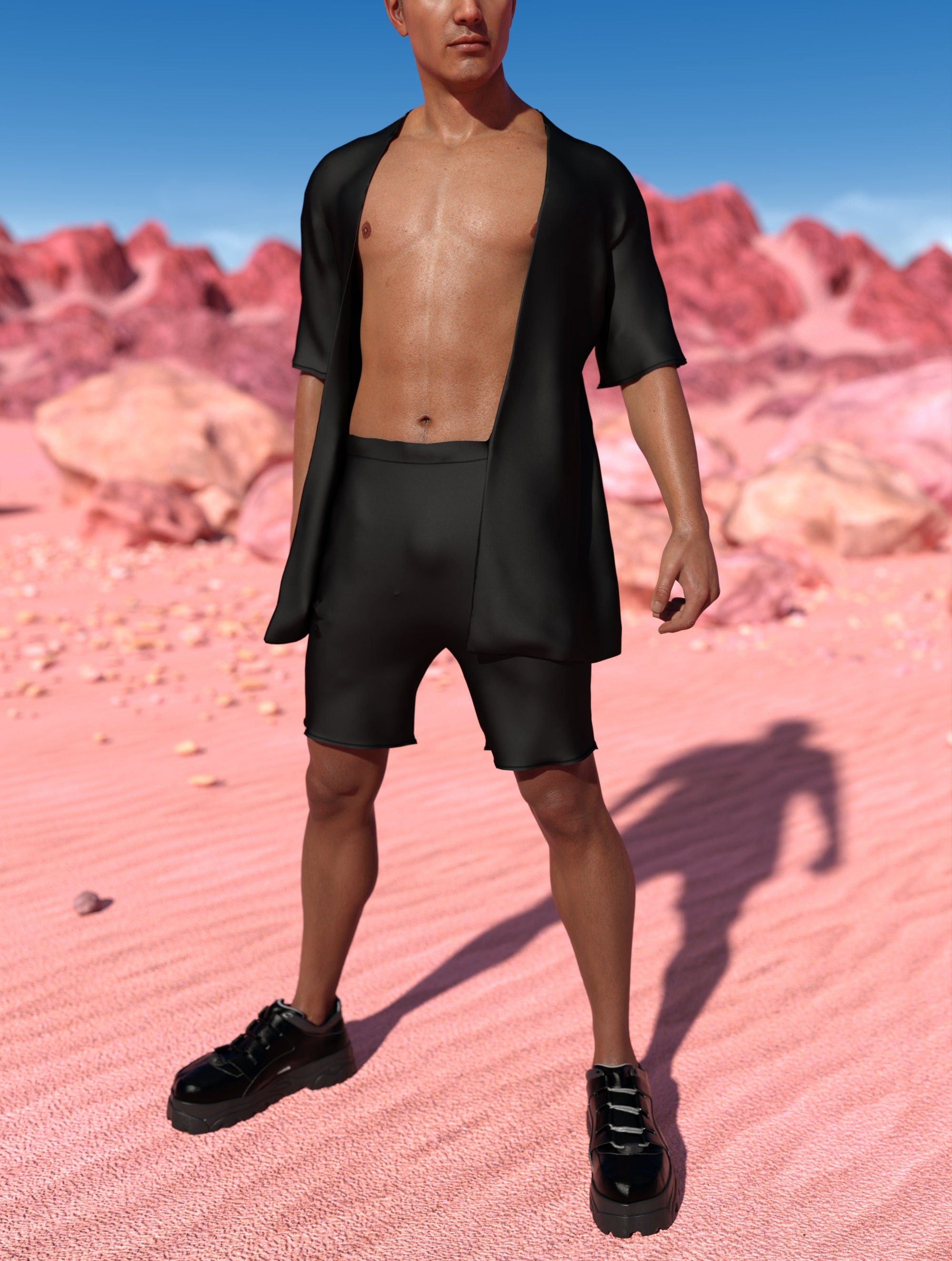 Just Black Male Half Robe Set – Candy Catz