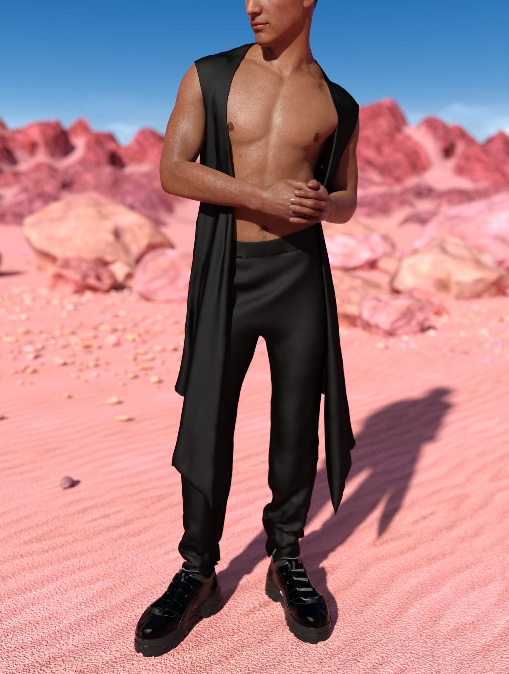 Just Black Male Vest Set 1