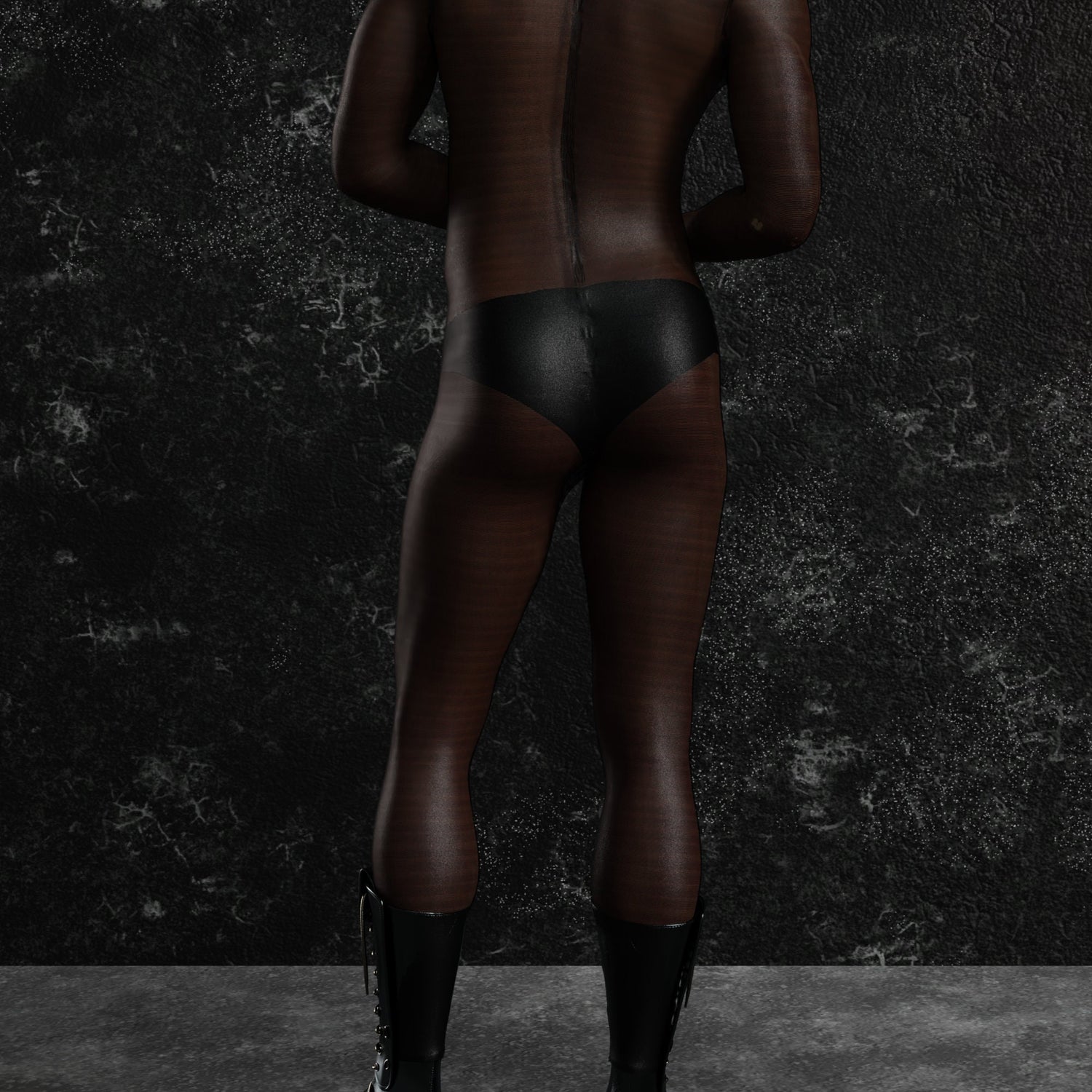 Just Black Mesh Male Costume Mesh