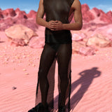 Just Black Mesh Male Tank Set