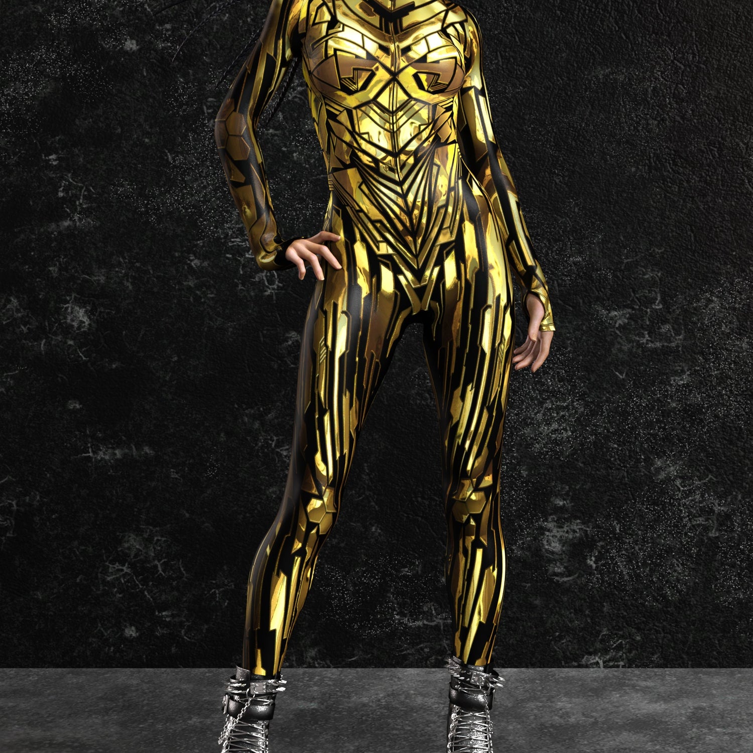 Fury Node Gold Costume Lycra