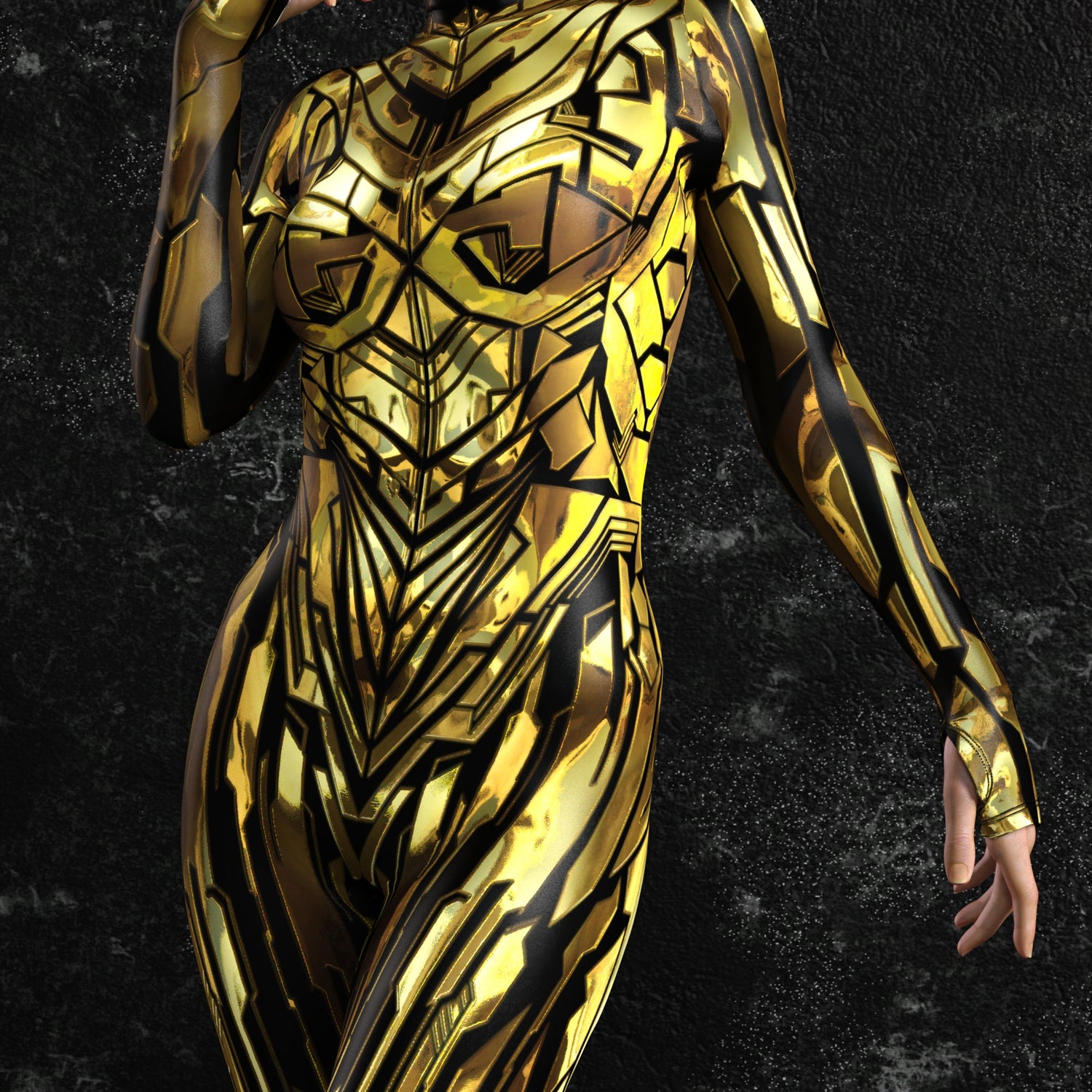 Women Fury Node Gold Costume