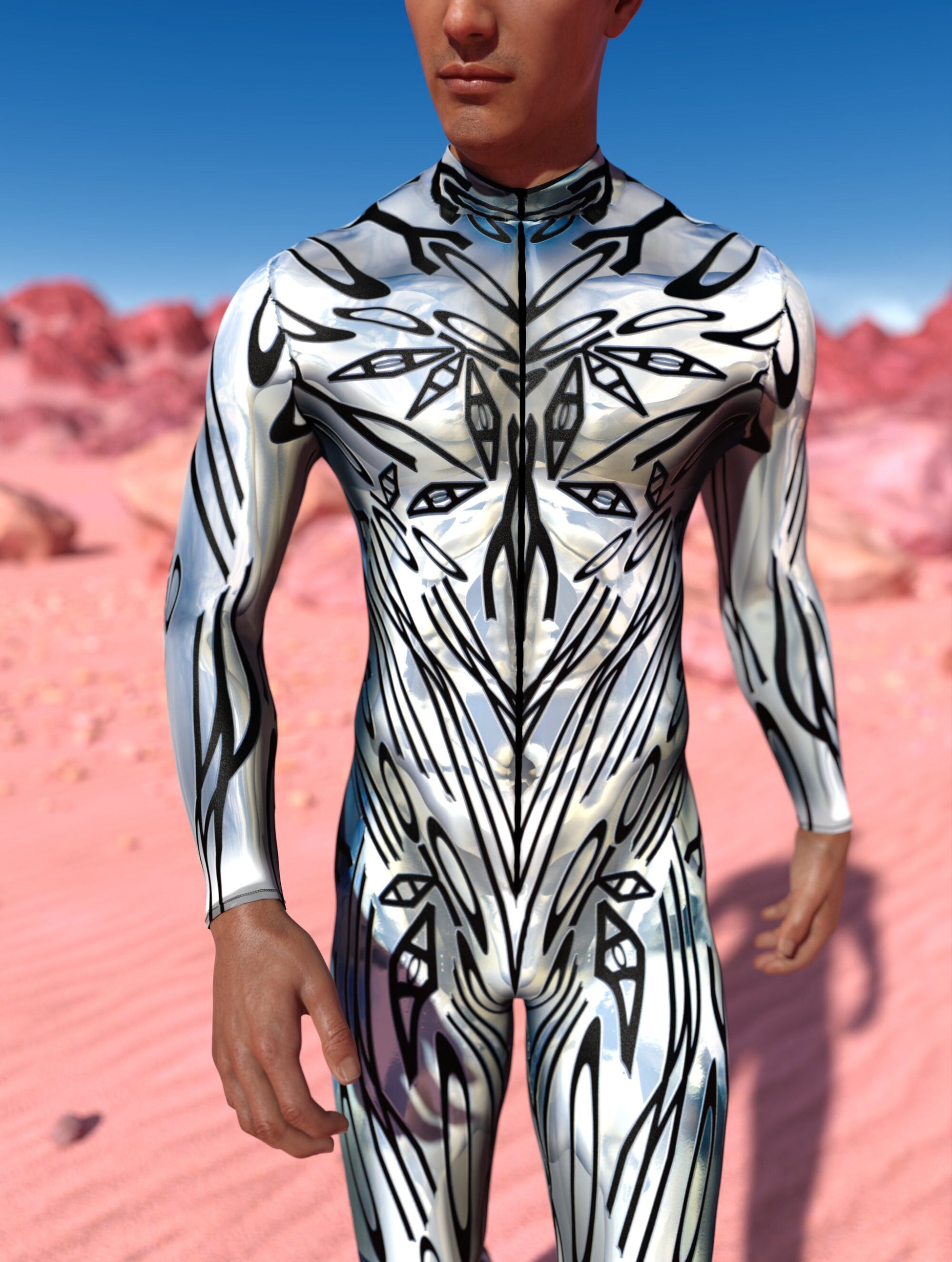Corrupted Silver Male Costume 1