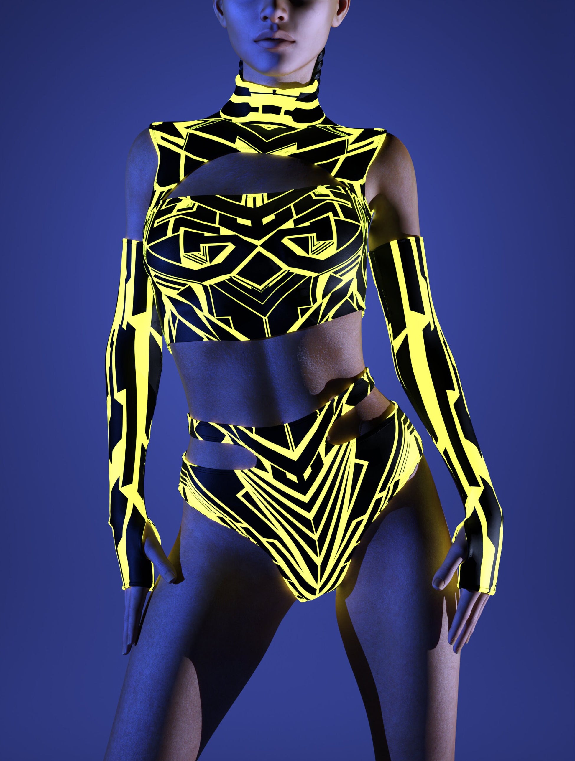 Fury Node Cutout Rave Shorts 1