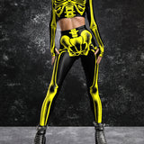 Halftone Skeleton Yellow Leggings